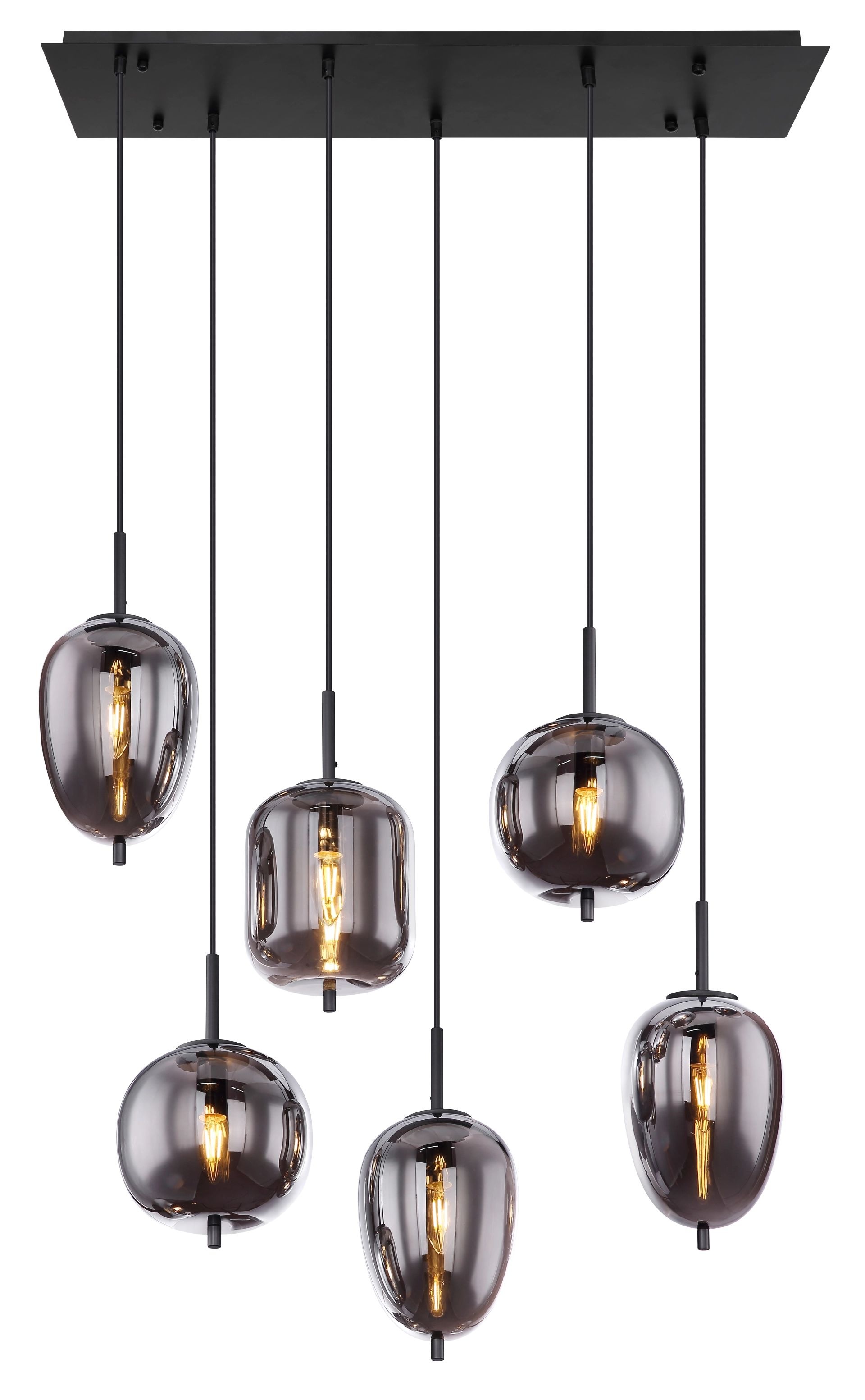 GLOBO LIGHTING Hängeleuchte »BLACKY«, Leuchtmittel E14   ohne Leuchtmittel, günstig online kaufen