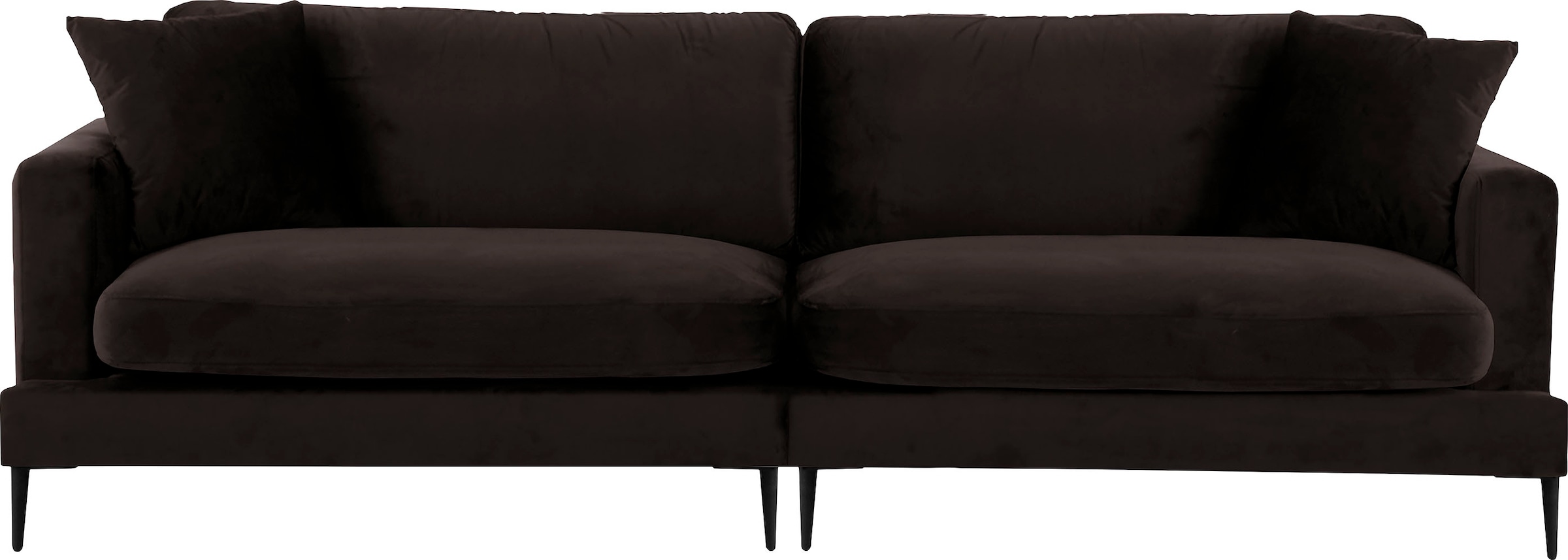 Home affaire Big-Sofa »Cozy elegantes Designsofa, Maße B/T/H: 252/97/80 cm« mit losen Kissen und Metallbeinen
