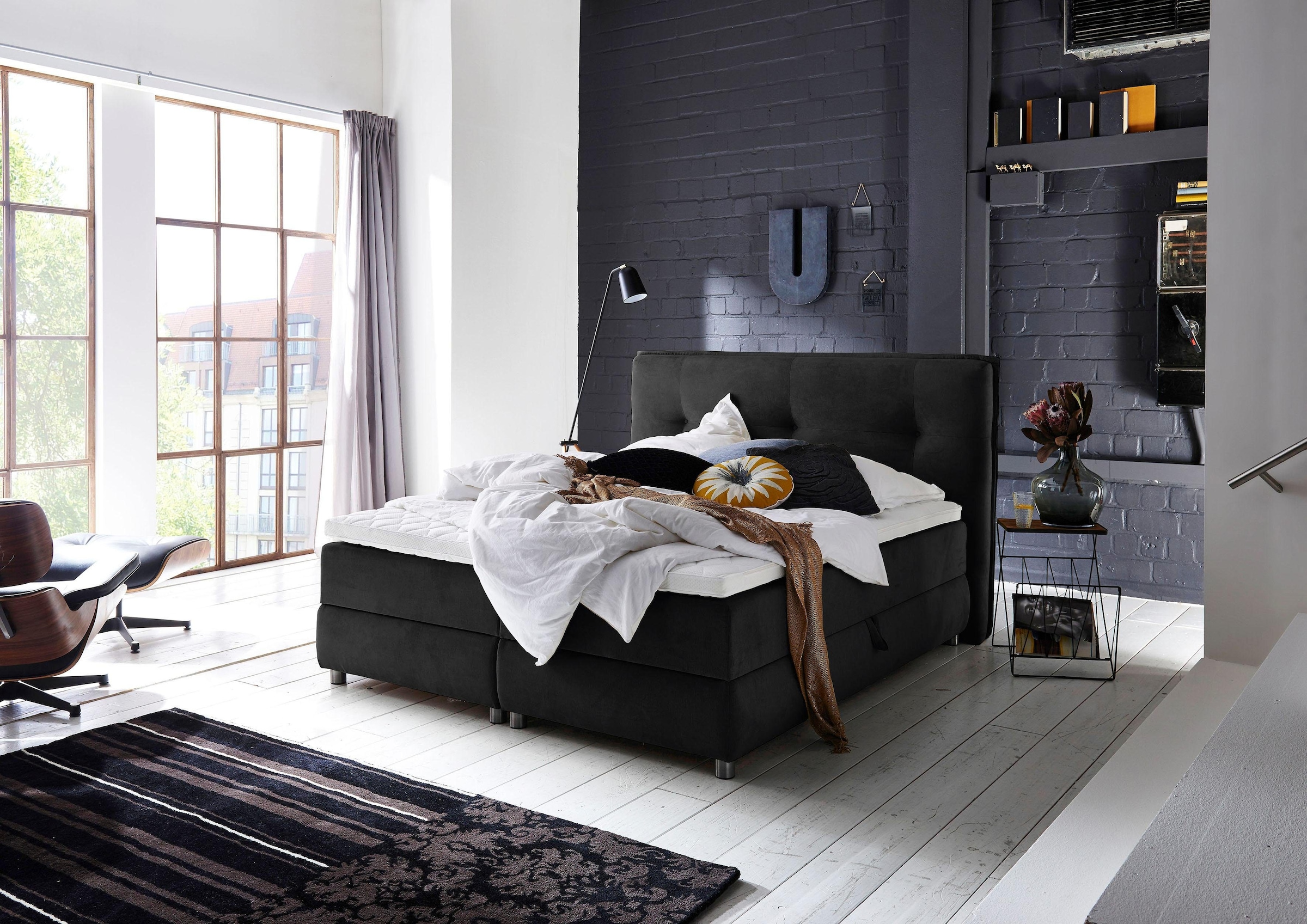 Bild von ATLANTIC home collection Boxspringbett »Tilo«, mit Tonnentaschen-Federkernmatratze, inkl. Bettkasten und Topper