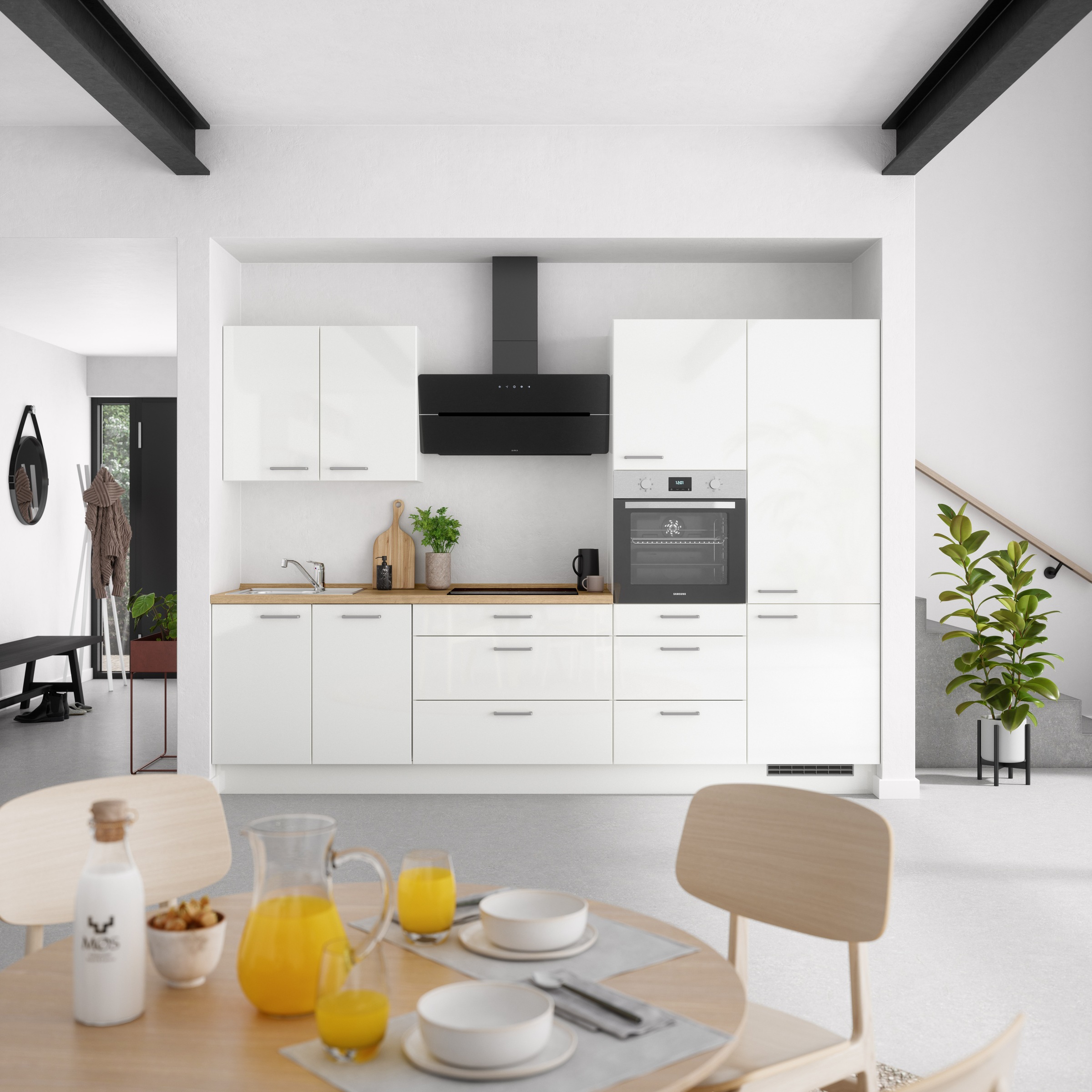 nobilia® Küchenzeile »"Flash II"«, vormontiert, Ausrichtung wählbar, Breite 300 cm, wahlw. mit E-Geräten