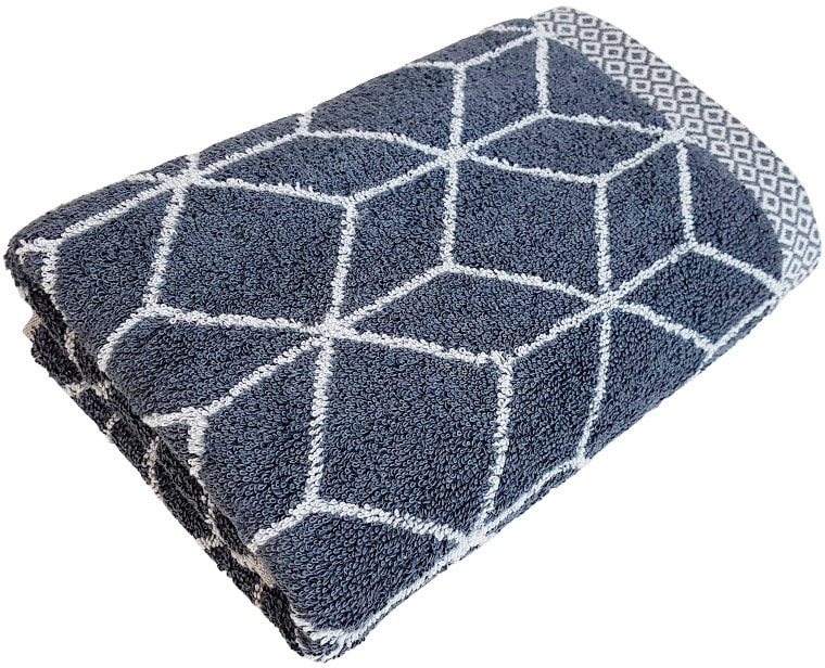 framsohn frottier Handtuch Set »Design Jacquard Prisma« mehrfarbig gewebtem Saum, hergestellt in Österreich grau Jacquard-Walkfrottier, Baumwolle B/L: