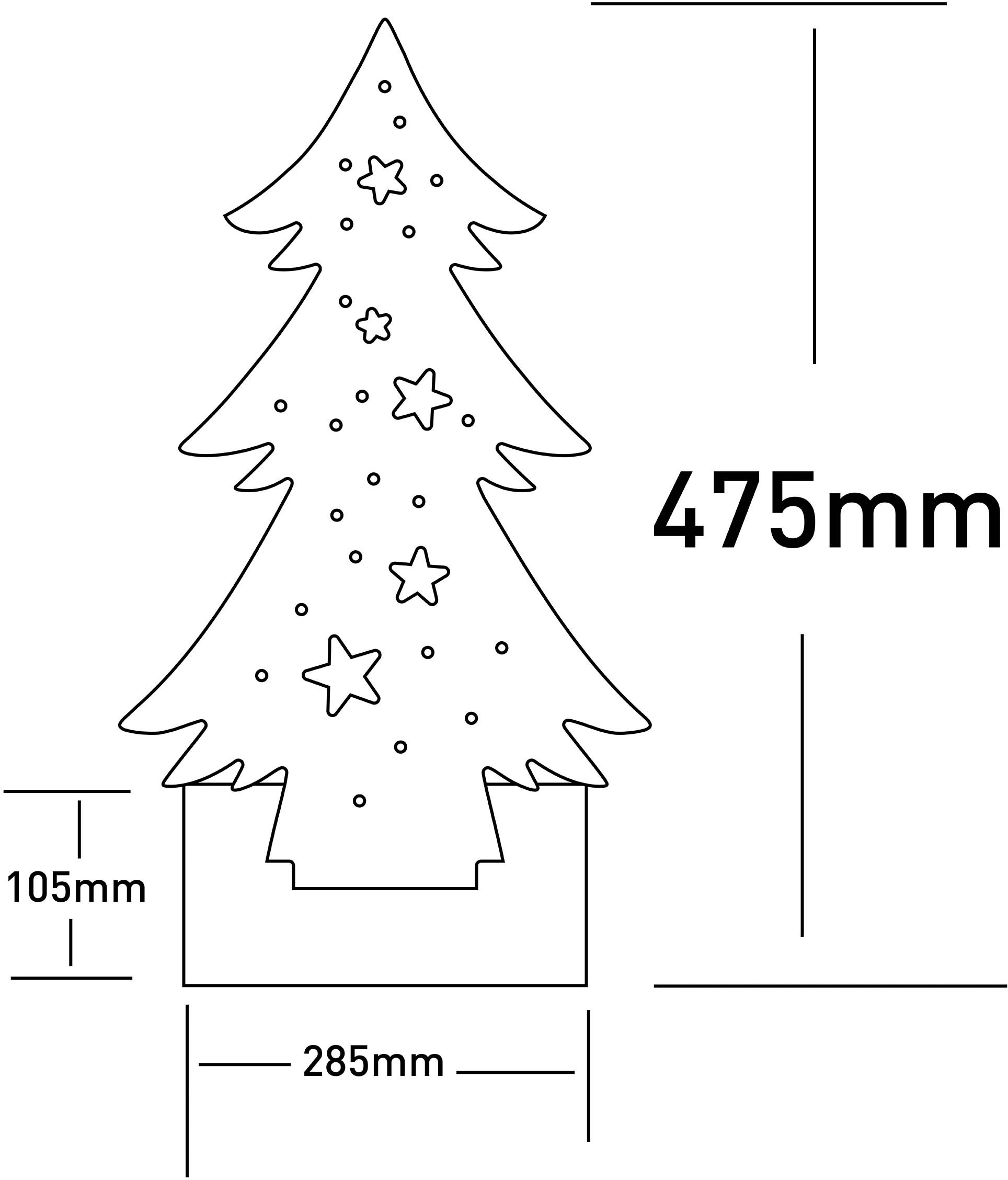 näve LED Baum 47,5 Holz«, ca. Holz-Stehleuchte, aus Batteriebetrieben Weihnachtsdeko kaufen online cm, »Tannenbaum, Höhe