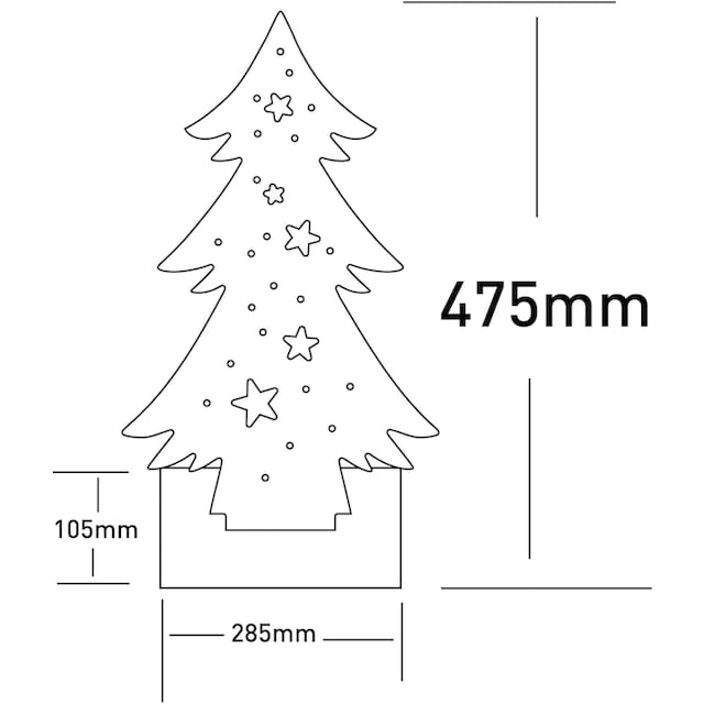 näve LED Baum »Tannenbaum, Weihnachtsdeko aus Holz«, Holz-Stehleuchte, Höhe  ca. 47,5 cm, Batteriebetrieben online kaufen