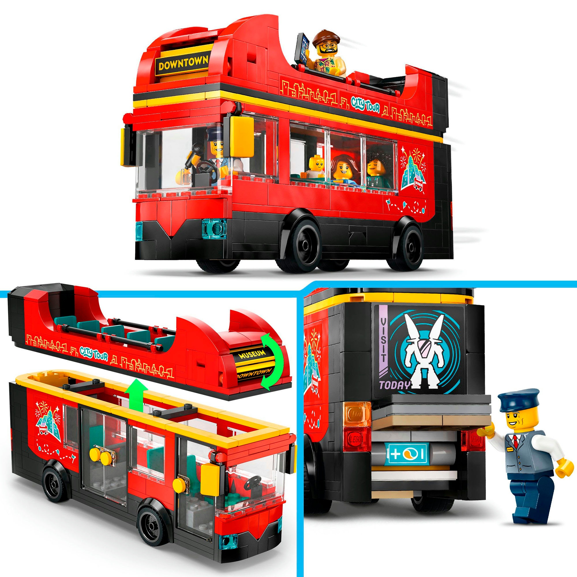 LEGO® Konstruktionsspielsteine »Doppeldeckerbus (60407), LEGO City«, (384 St.), Made in Europe