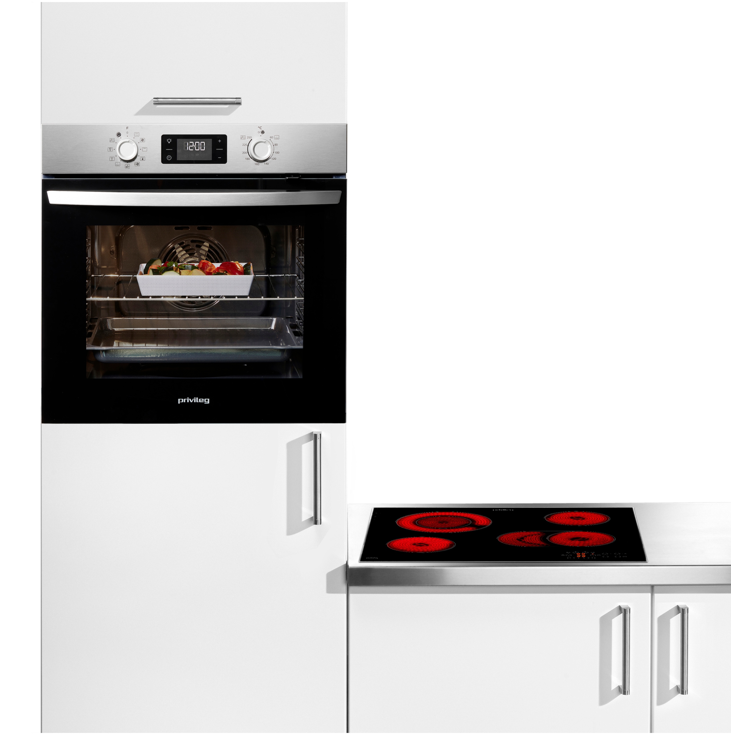 Privileg Backofen-Set Materia »PBA285HR0I« Hydrolyse Set, 2 Stk. tlg. ECO Heißluft - saftigen Braten durch gleichmäßige Luftverteilung