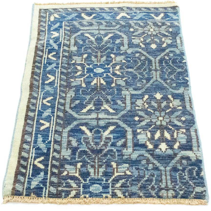 morgenland Wollteppich »Designer Teppich handgeknüpft blau«, rechteckig,  handgeknüpft bequem und schnell bestellen
