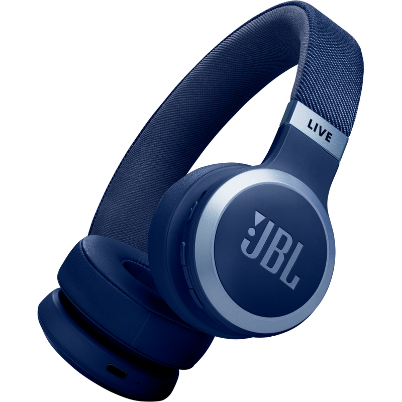 JBL On-Ear-Kopfhörer »LIVE 670NC« Bluetooth On-Ear-Kopfhörer Blau Bis zu 65 Stunden Akkulaufzeit mit Schnellladefunktion