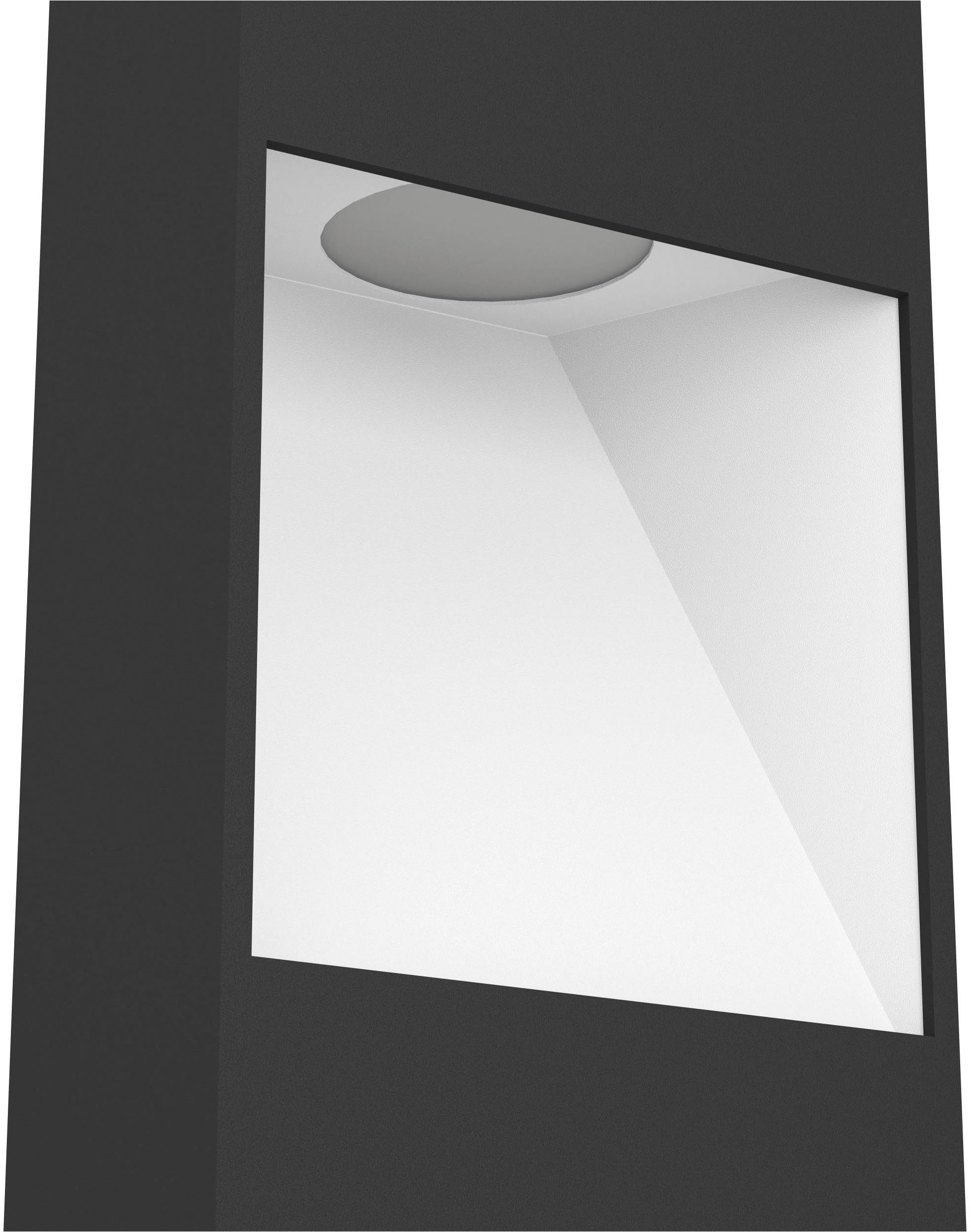 EGLO Sockelleuchte »Manfira Außen-Sockellampe, Außenleuchte, Alu, IP44, Stehlampe, Lampe« LED-Modul 1 Stk. Warmweiß Stehleuchte - L13,5 x B7,5 x H38 cm - anthrazit, weiß - 10W inkl.