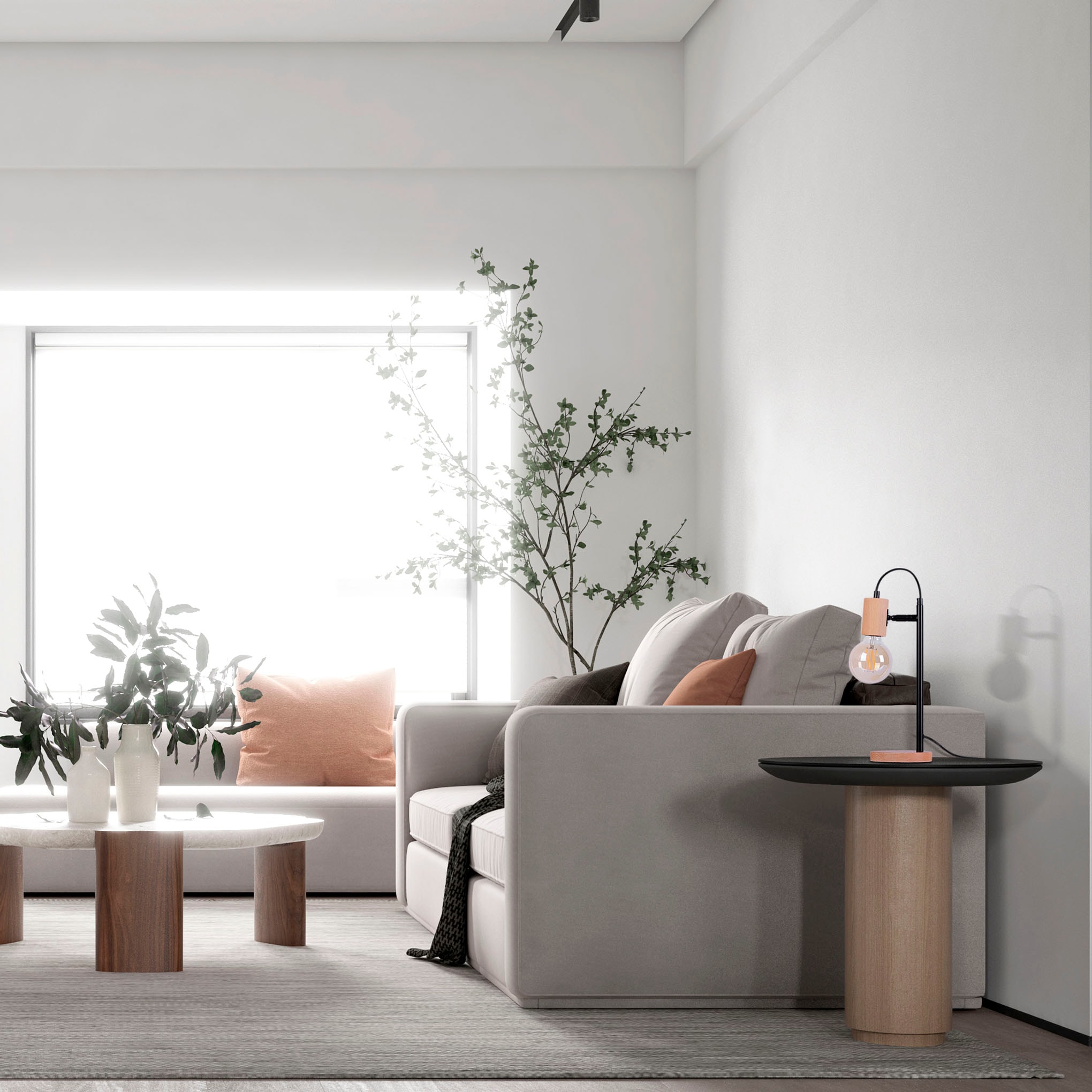 Paco Home Tischleuchte »ACHIM«, Leuchtmittel E27 | ohne Leuchtmittel, LED  Wohnzimmer Schlafzimmer Modern Zeitlos Deko Holz E27