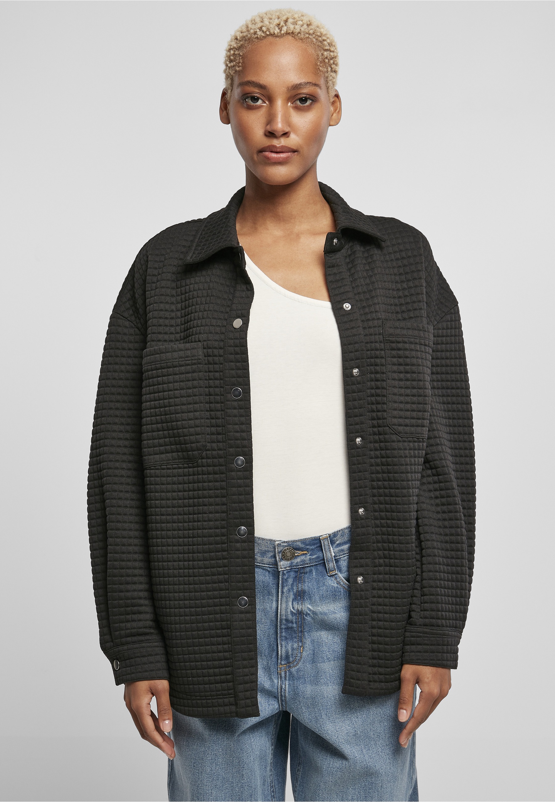 URBAN CLASSICS Shirtjacke »Urban Classics Damen Ladies Quilted Sweat Overshirt« 1 Stk.
