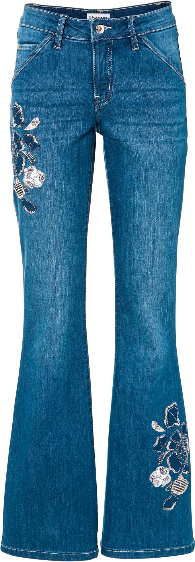 bonprix Schlagjeans Regular Fit, aus Baumwolle, Polyester und Elasthan