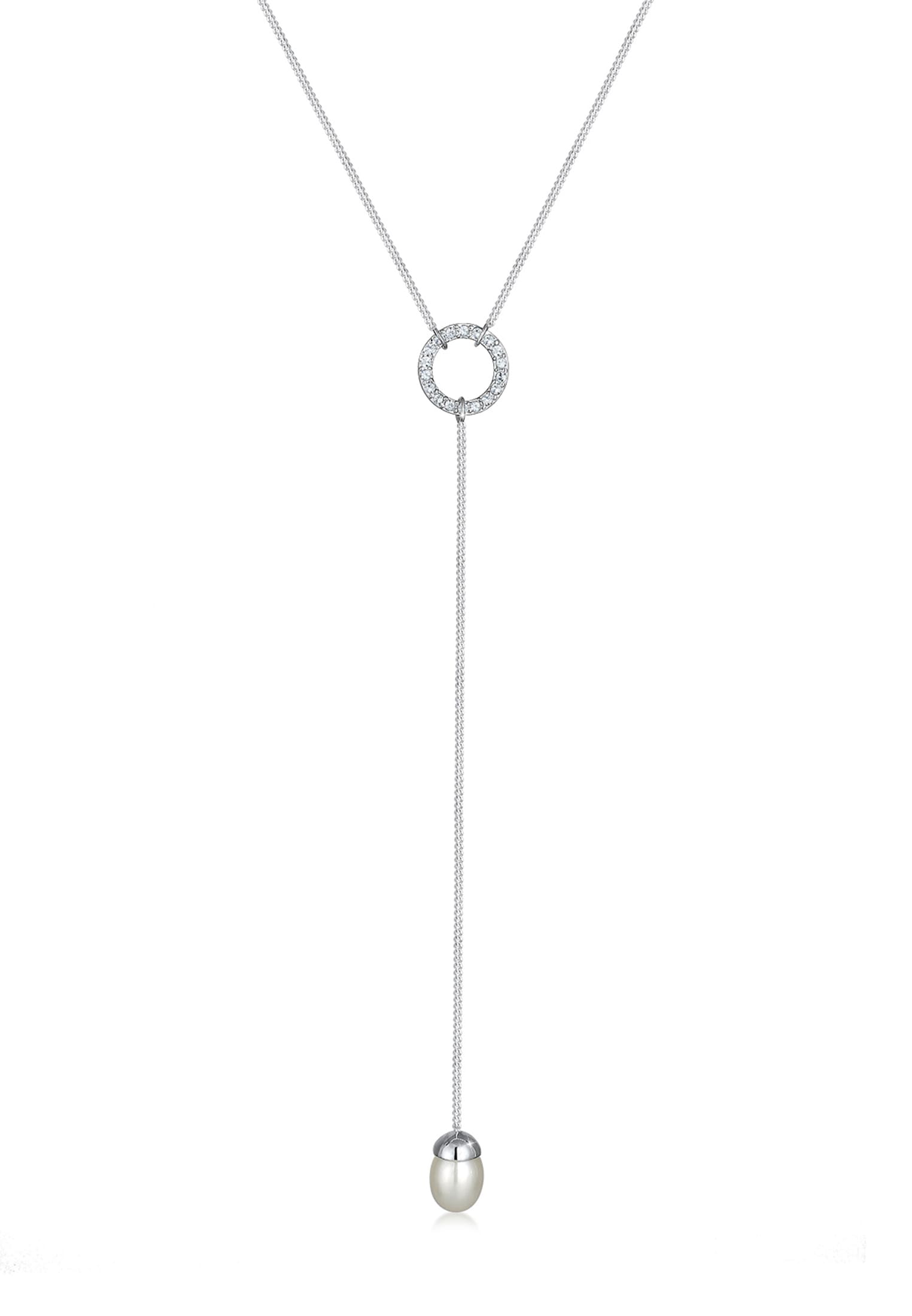 Elli Perlenkette »Y-Kette Kristalle Perle 925 Silber«
