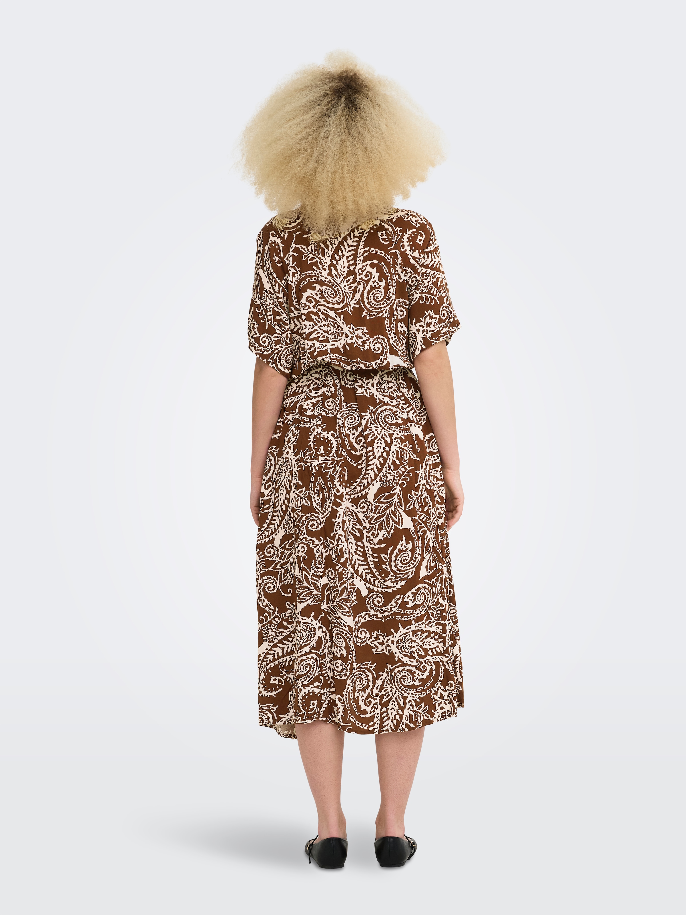 ONLY Druckkleid »ONLSAFA S/S LONG BELT DRESS WVN EX« Viskose, regular fit