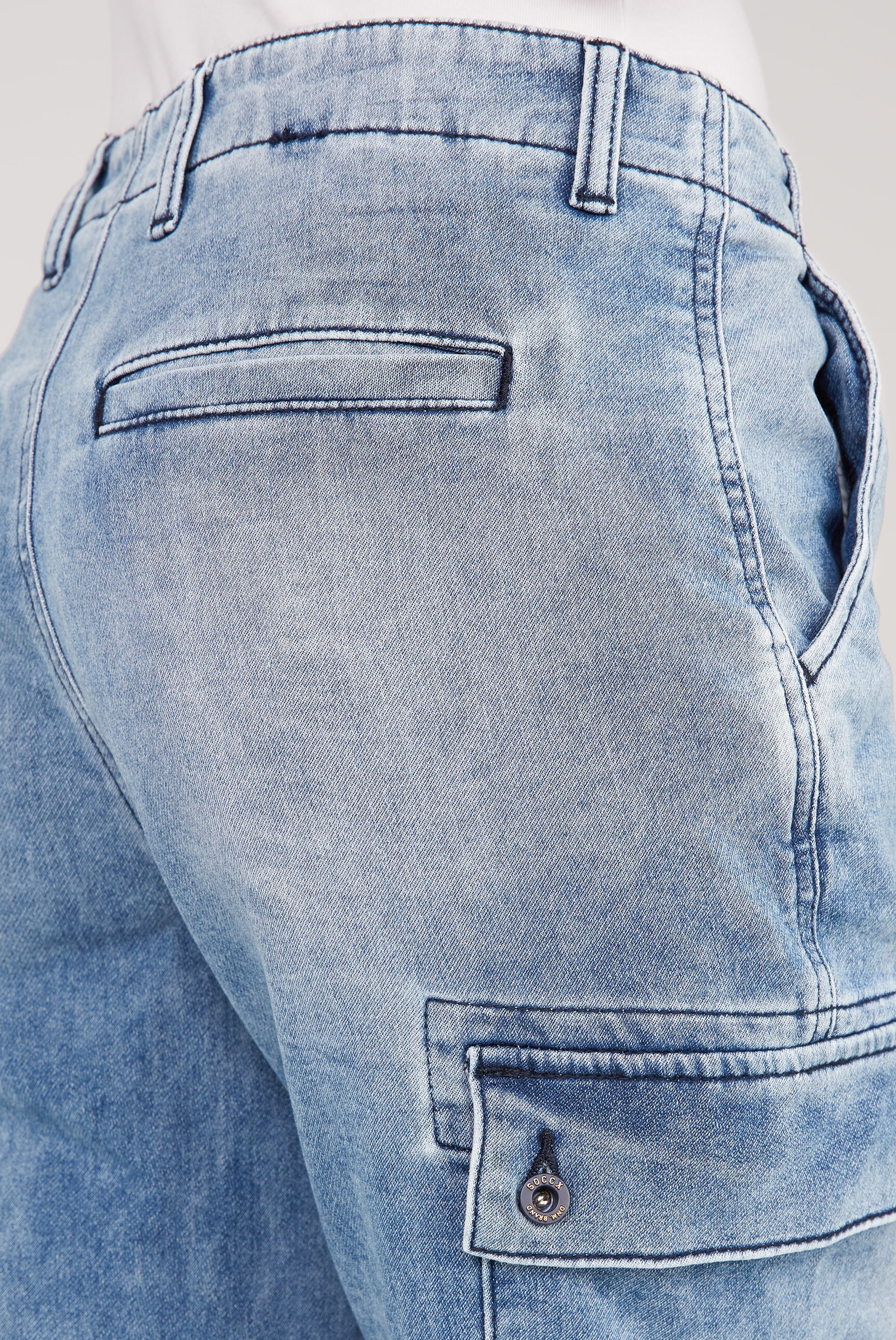 SOCCX Cargojeans, mit Gummizug hinten am Bund