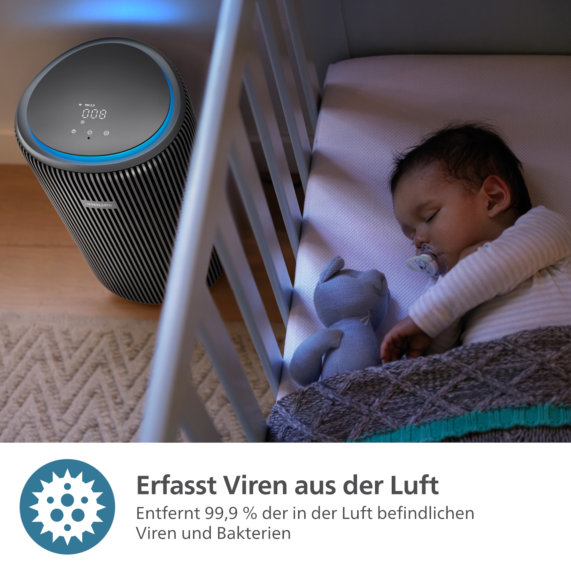 Philips Luftreiniger »AC3221/13 PureProtect 3200 Series, Luftreinigungsrate (CADR) 520 m³/h«, für 135 m² Räume, 3-Schichten-HEPA-Filtersystem, leise