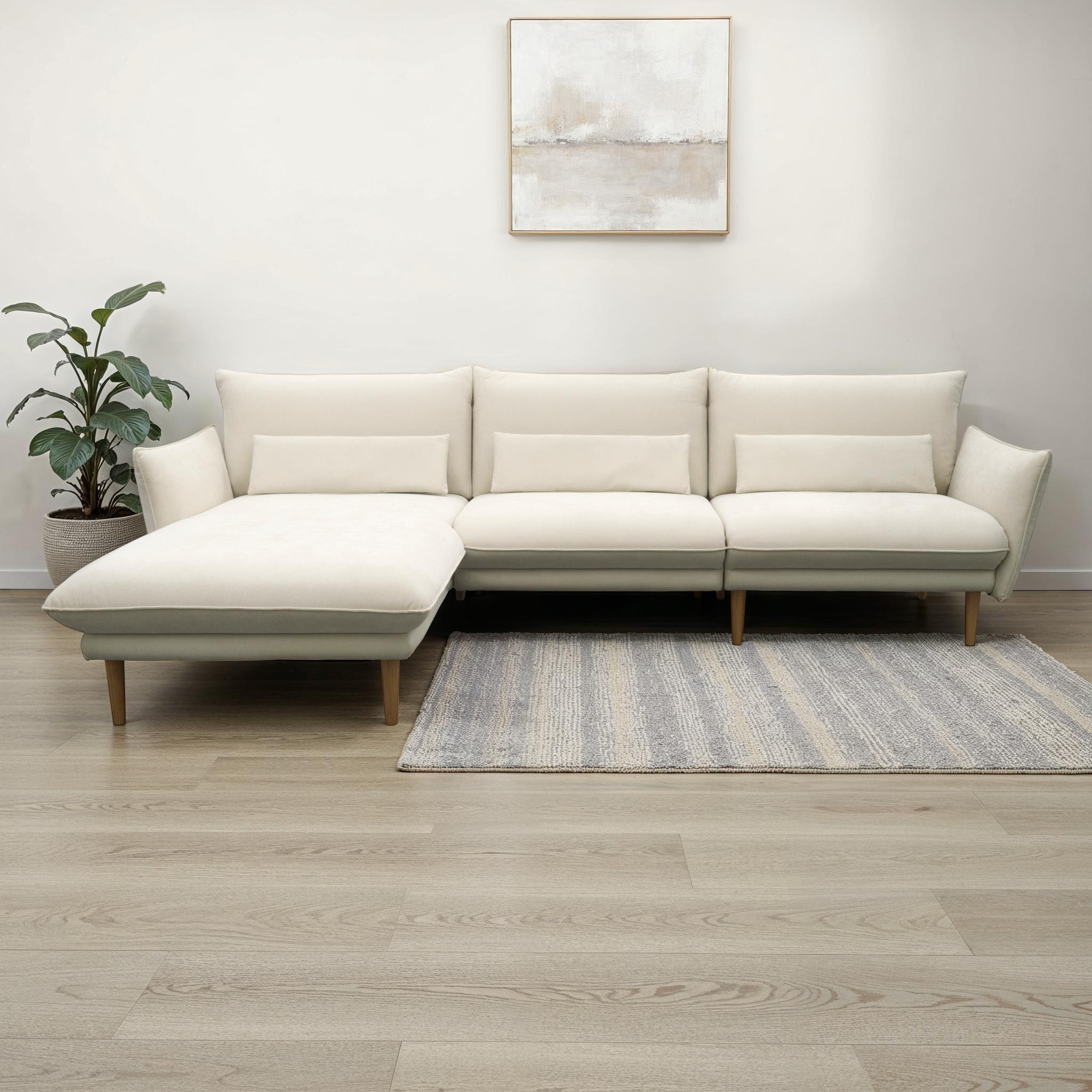 DOMO collection Ecksofa »100 032 modern mit schmalen Armlehnen, Breite 282c günstig online kaufen