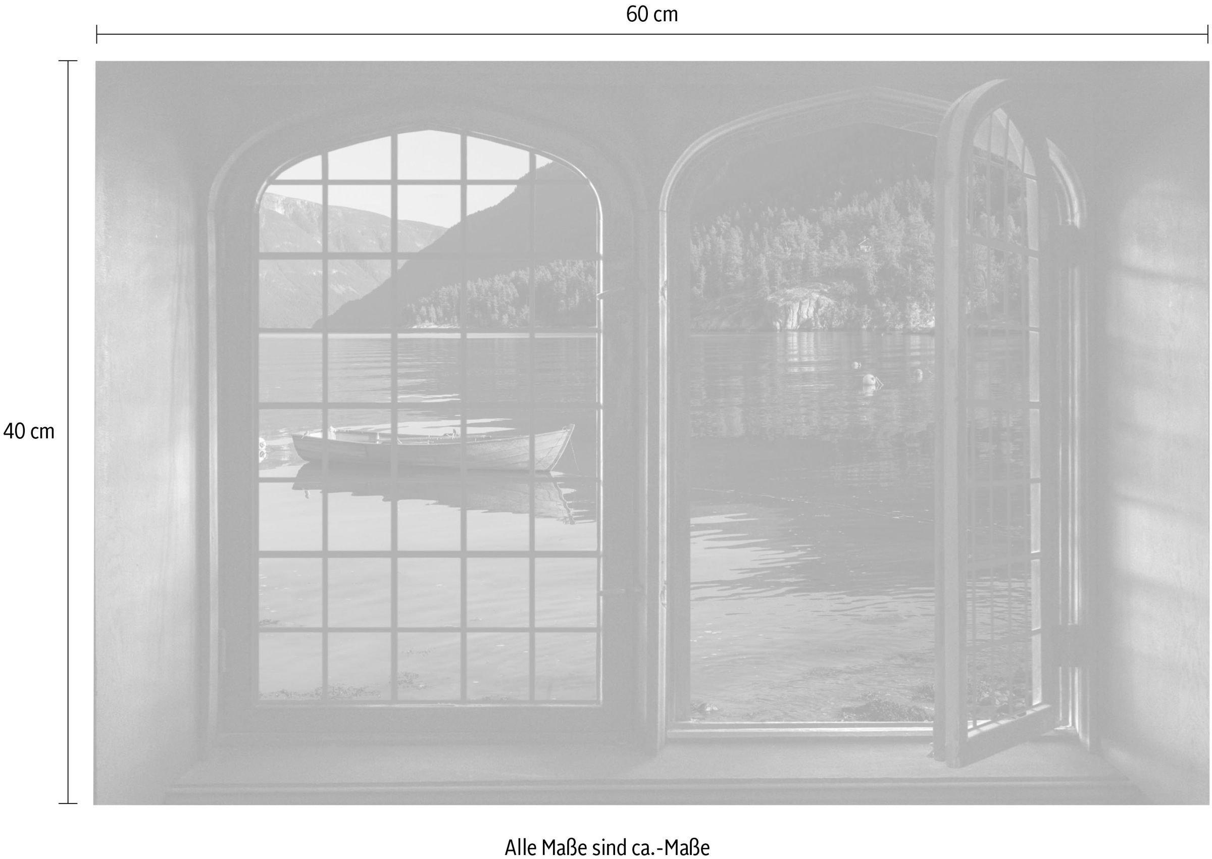 queence Wandsticker »Lago di Garda«, Wandsticker, Wandbild, selbstklebend, 3D, Fenster
