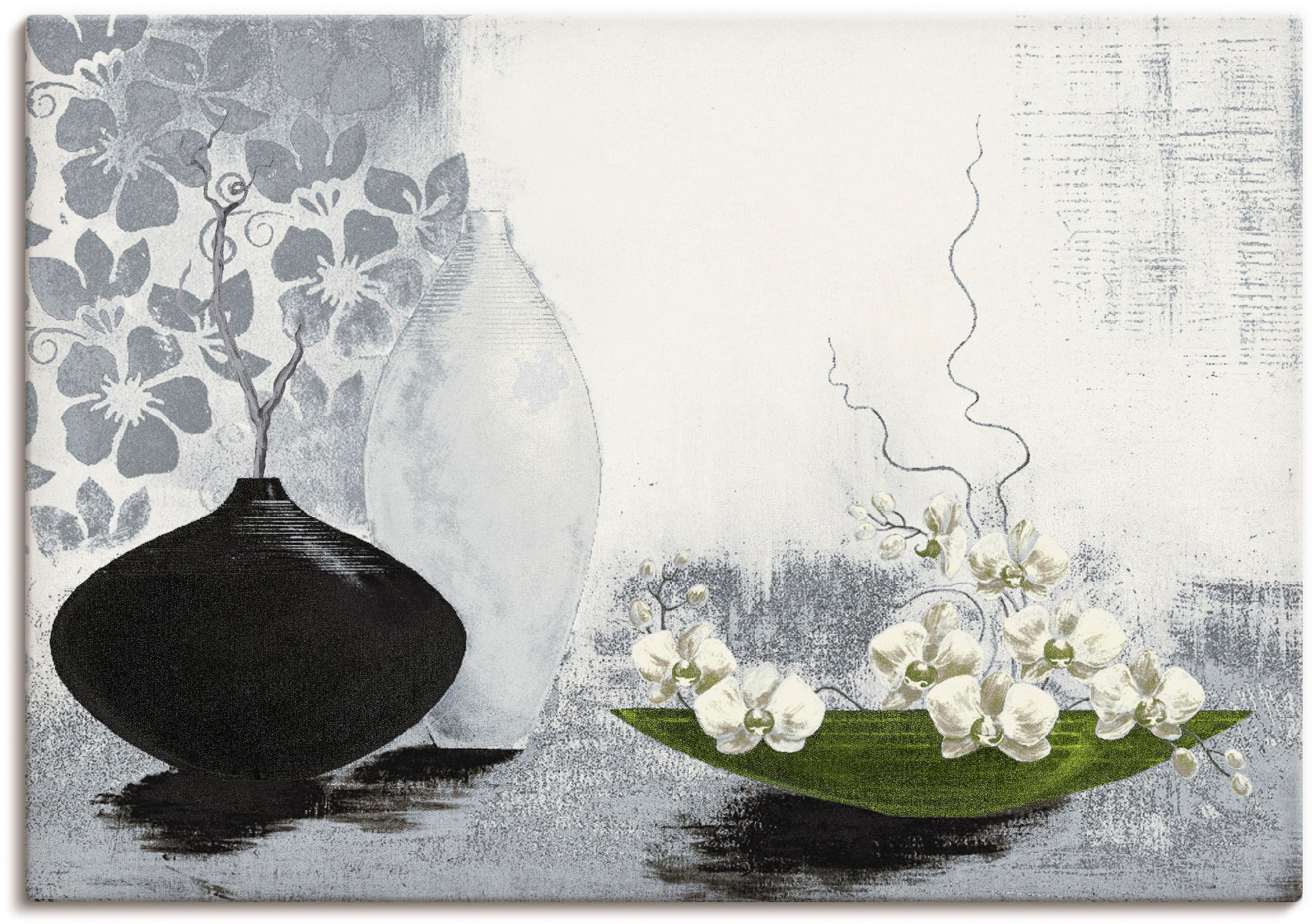 Artland Wandbild »Modernes bauchiges Gefäß mit Orchideen« Vasen & Töpfe 1 S günstig online kaufen