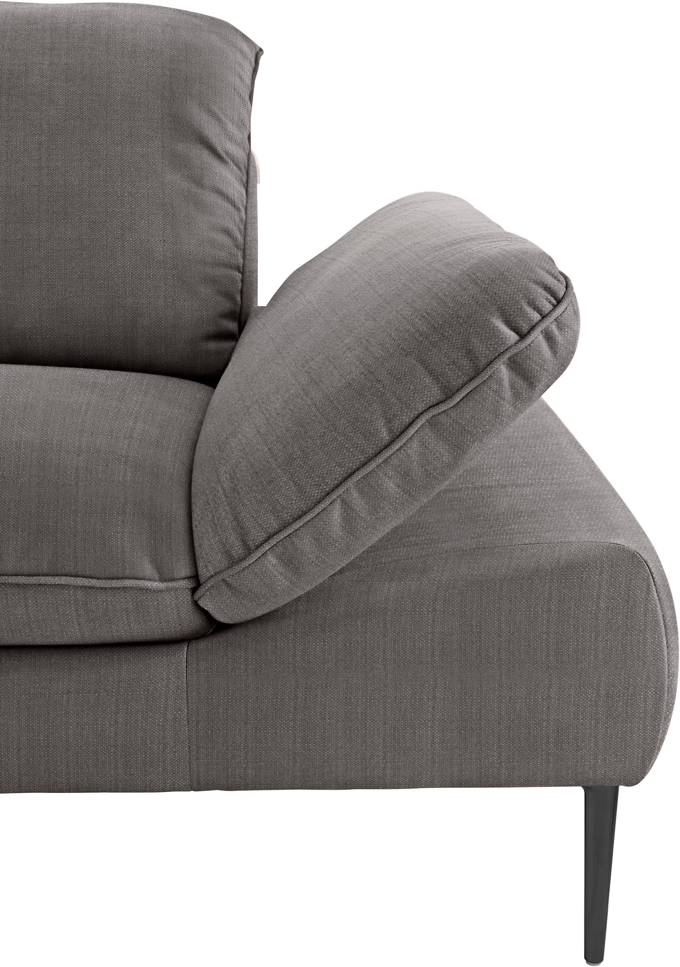 W.SCHILLIG Ecksofa »enjoy&MORE, Designsofa, bequem, zeitlos und elegant, L-Form«, Sitztiefenverstellung, Füße schwarz pulverbeschichtet, Breite 340 cm
