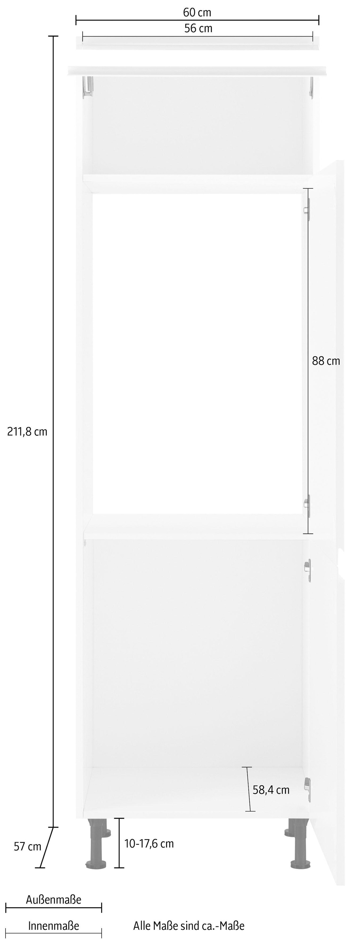 OPTIFIT Kühlumbauschrank »Avio«, Hochglanz-Fronten und höhenverstellbare Füße, Breite 60 cm