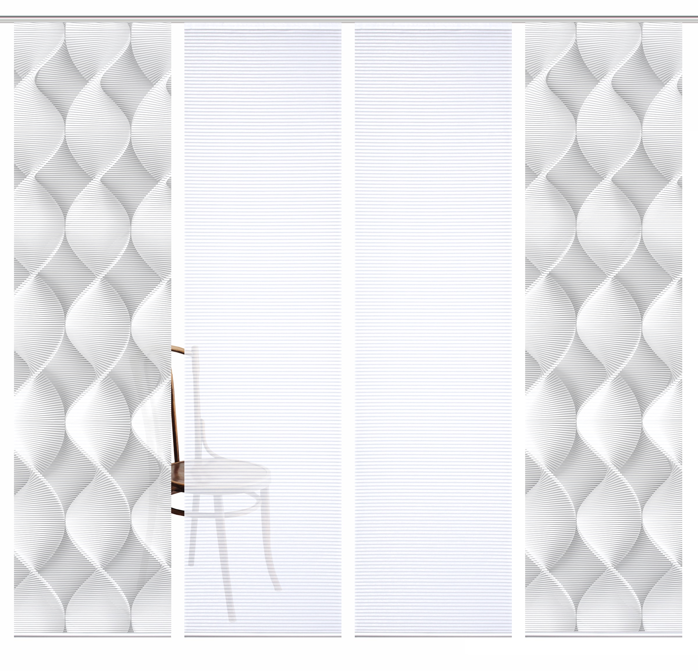 HOME in green Schiebegardine »LAMIRA« Paneelwagen 4 Stk. tlg. SET DIGITALDRUCK,BAMBUSOPTIK RECYCELT