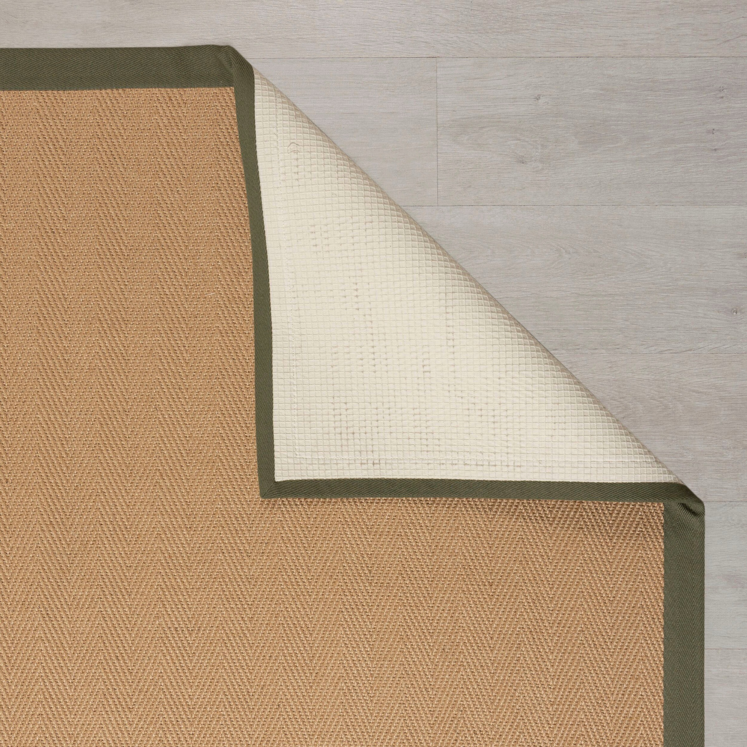 FLAIR RUGS Teppich »Kira mit Fischgrätmuster, aus Jute«, rechteckig, 3 mm Höhe