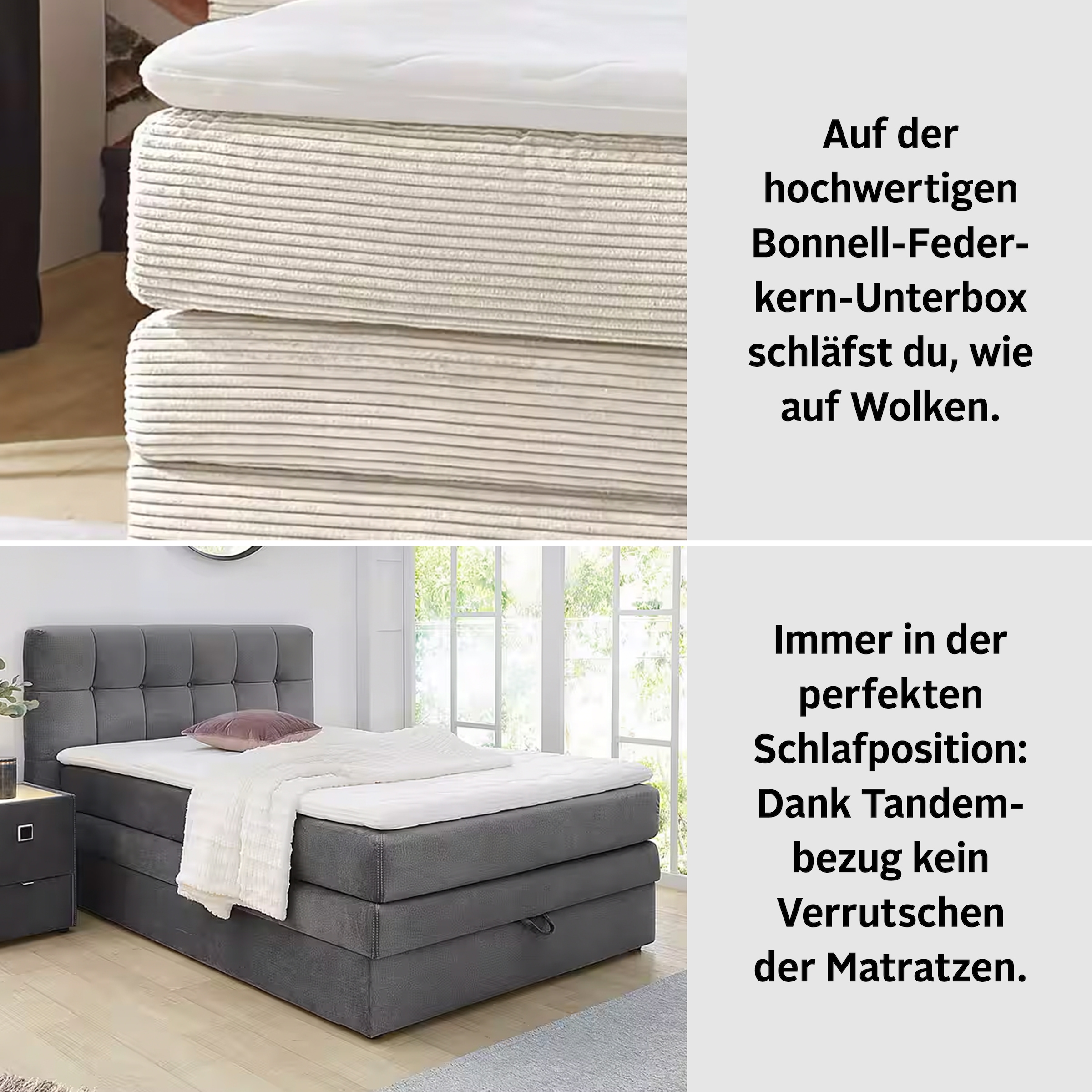 Jockenhöfer Gruppe Boxspringbett Amy, mit Bettkasten und Kaltschaum-Topper