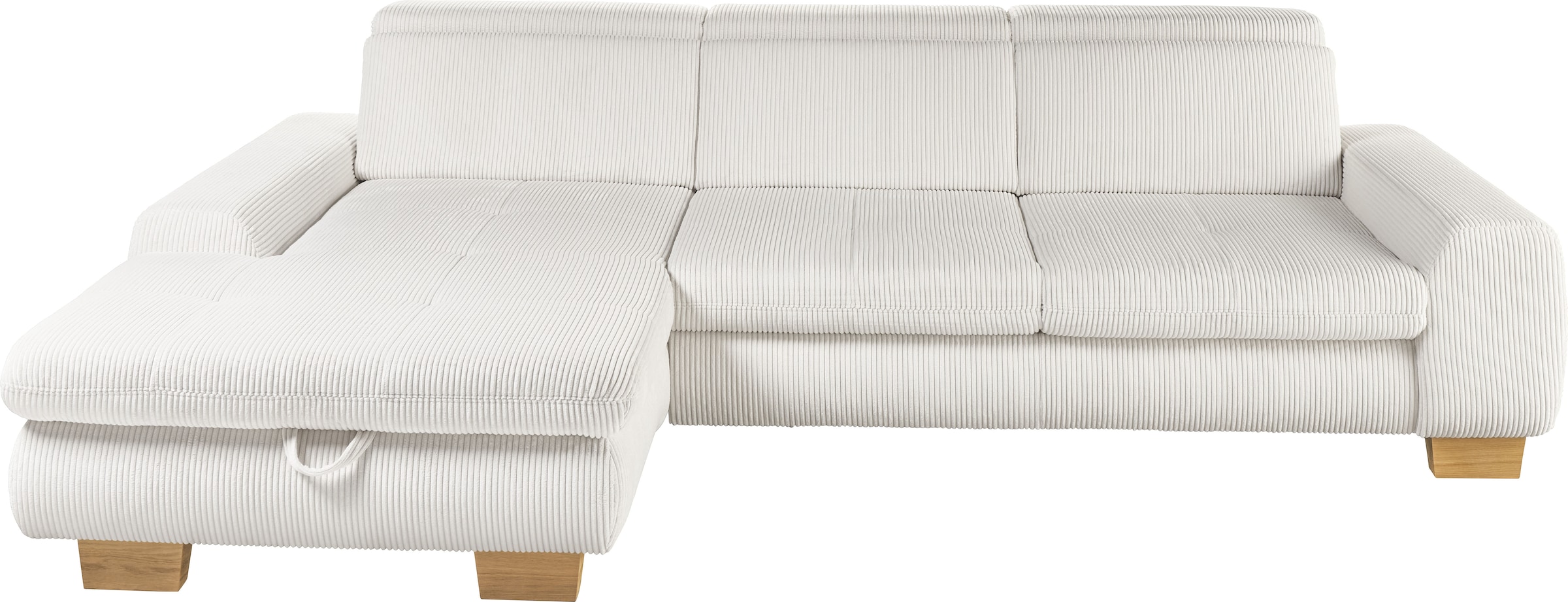 set one by Musterring Ecksofa whlw. mit Funktion, Kaltschaum, in Cord, silv günstig online kaufen