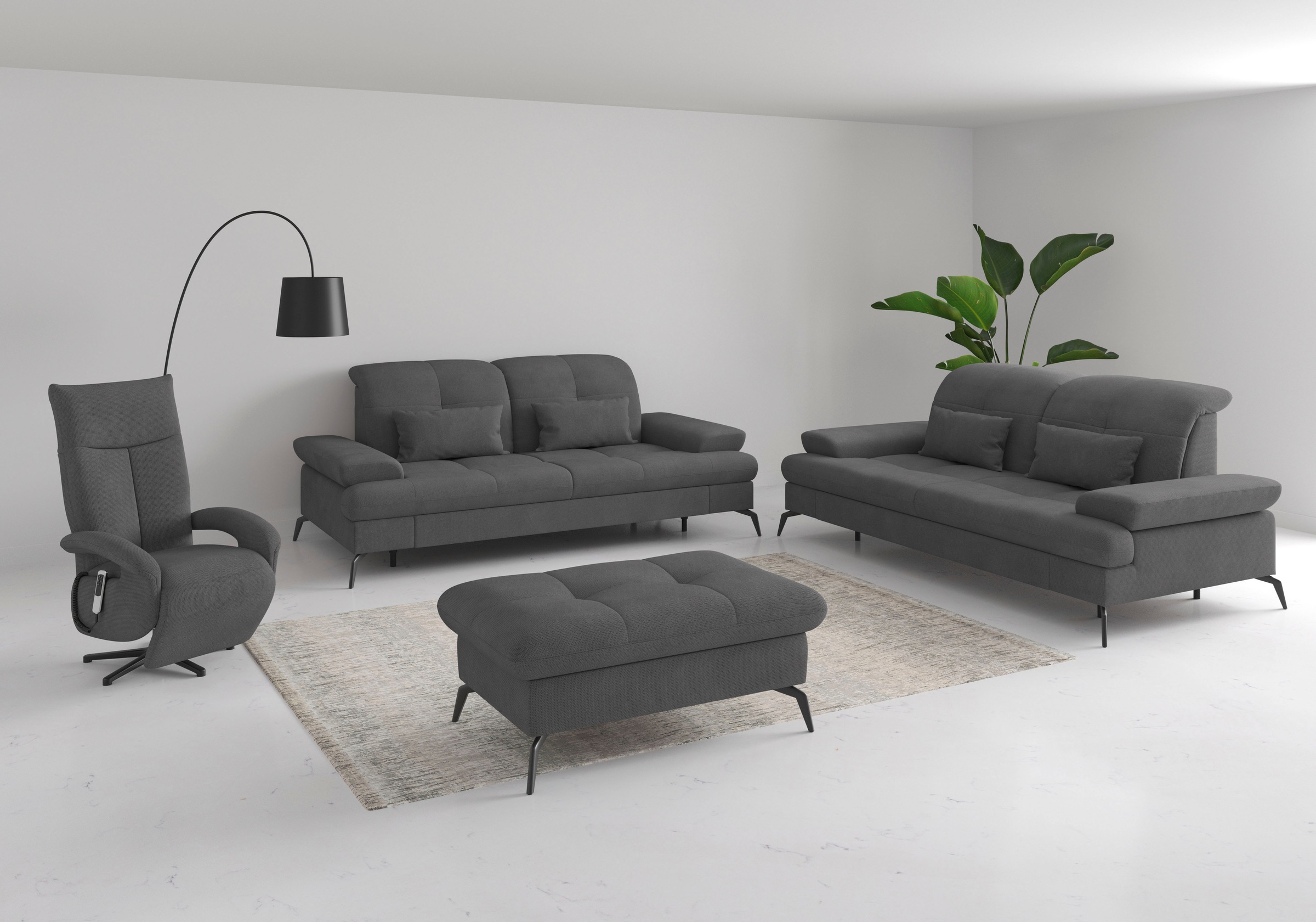 sit&more 3-Sitzer »Amica, inkl. Sitztiefenverstellung und Armteilverstellung«, wahlweise mit Kopfteilverstellung und Bettfunktion