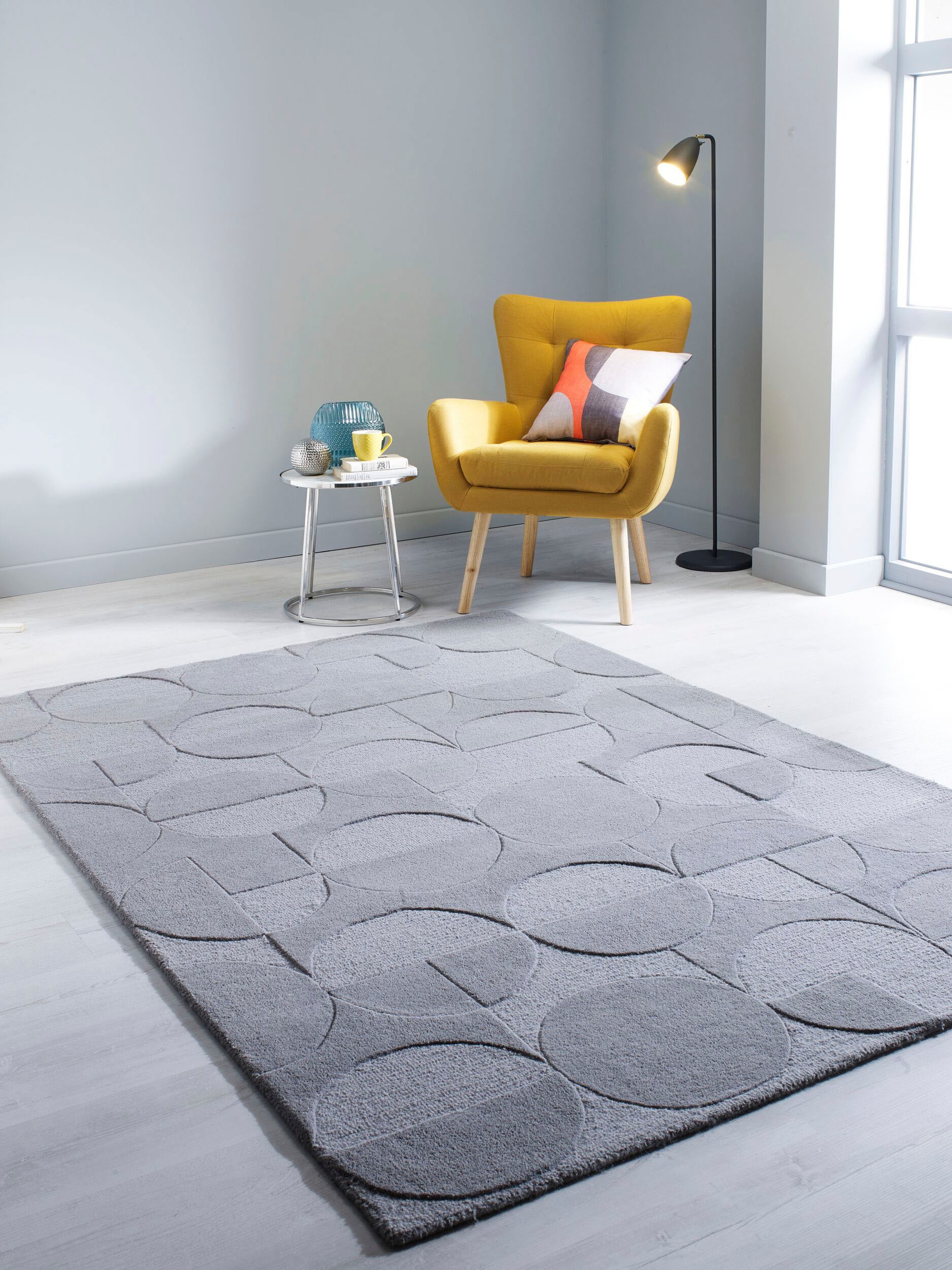 FLAIR RUGS Wollteppich »Gigi«, 8 mm Höhe, aus 100% Wolle, geometrisches Des günstig online kaufen