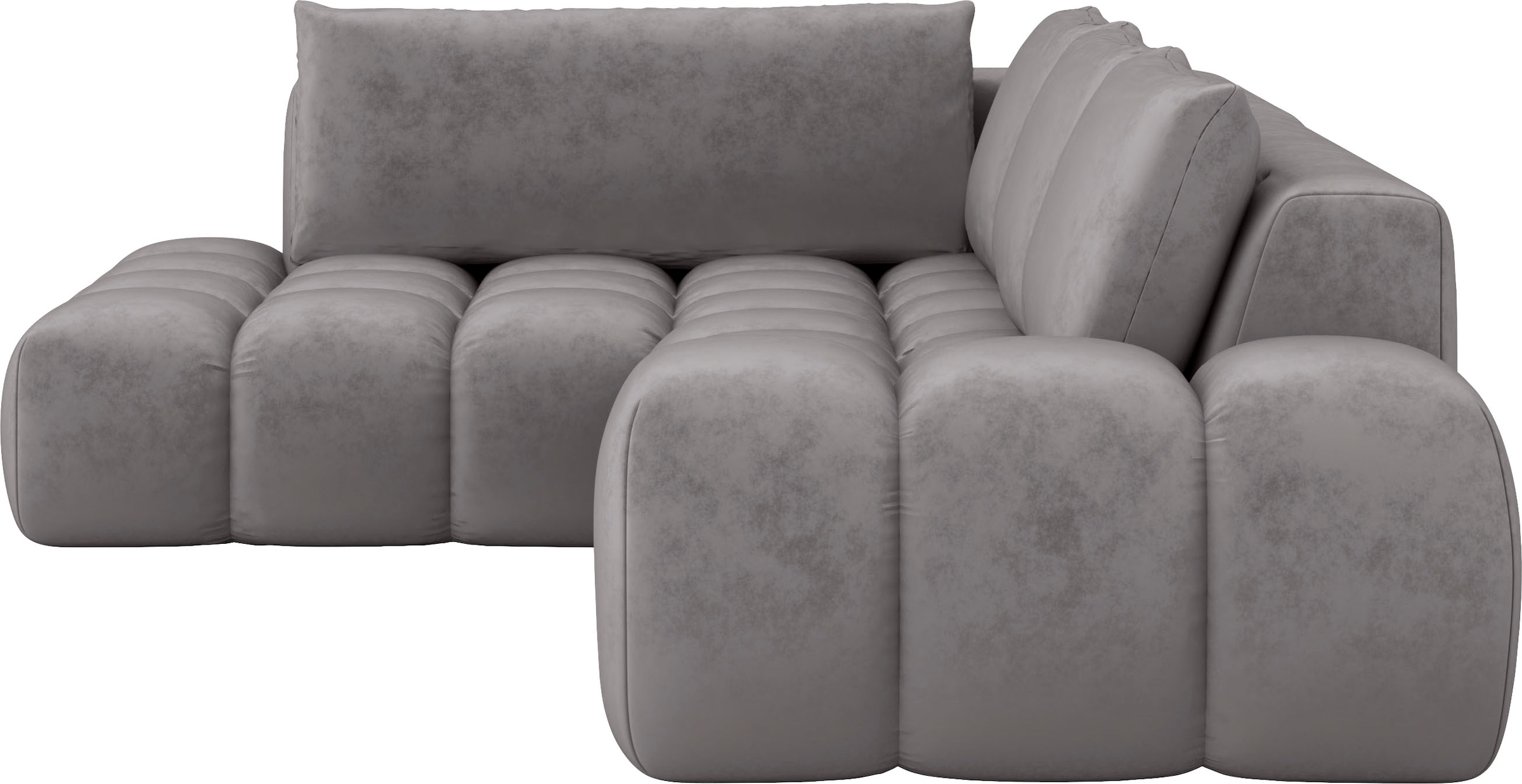 INOSIGN Ecksofa »AZITA Designsofa, elegant und bequem L-Form, Bubble-Optik«, lose Rückenkissen, traumhafte Steppung, Maße B/T/H: 352/210/72 cm