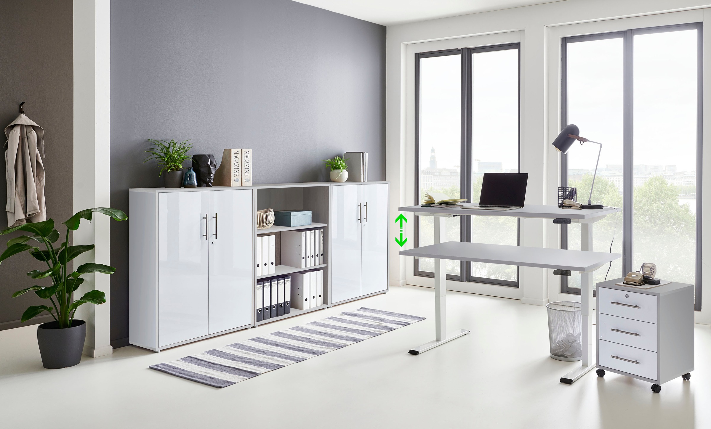 BMG Möbel Büromöbel-Set »Tabor«, (Set, 5 tlg.), mit elektrisch höhenverstel günstig online kaufen