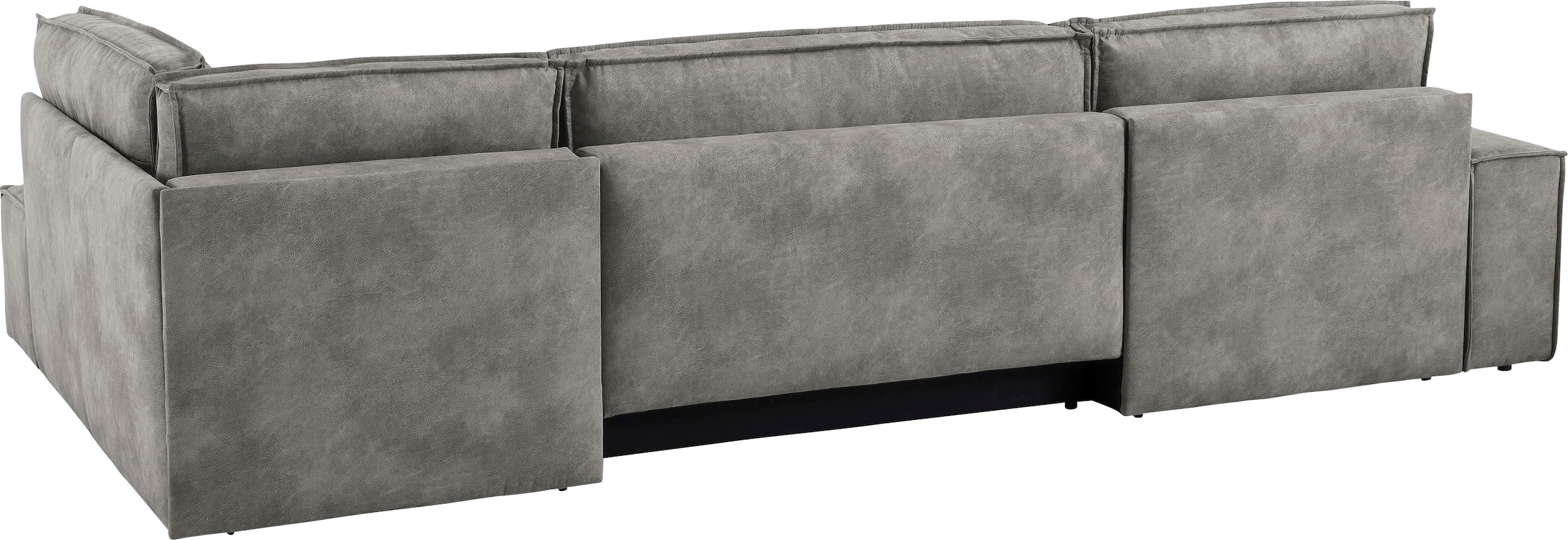 Home affaire Wohnlandschaft »SHERWOOD 329 cm, U-Form, Schlafsofa,«, Schlaffunktion m. Bettkasten (194x139 cm), Cord, Vintage, Samtvelours