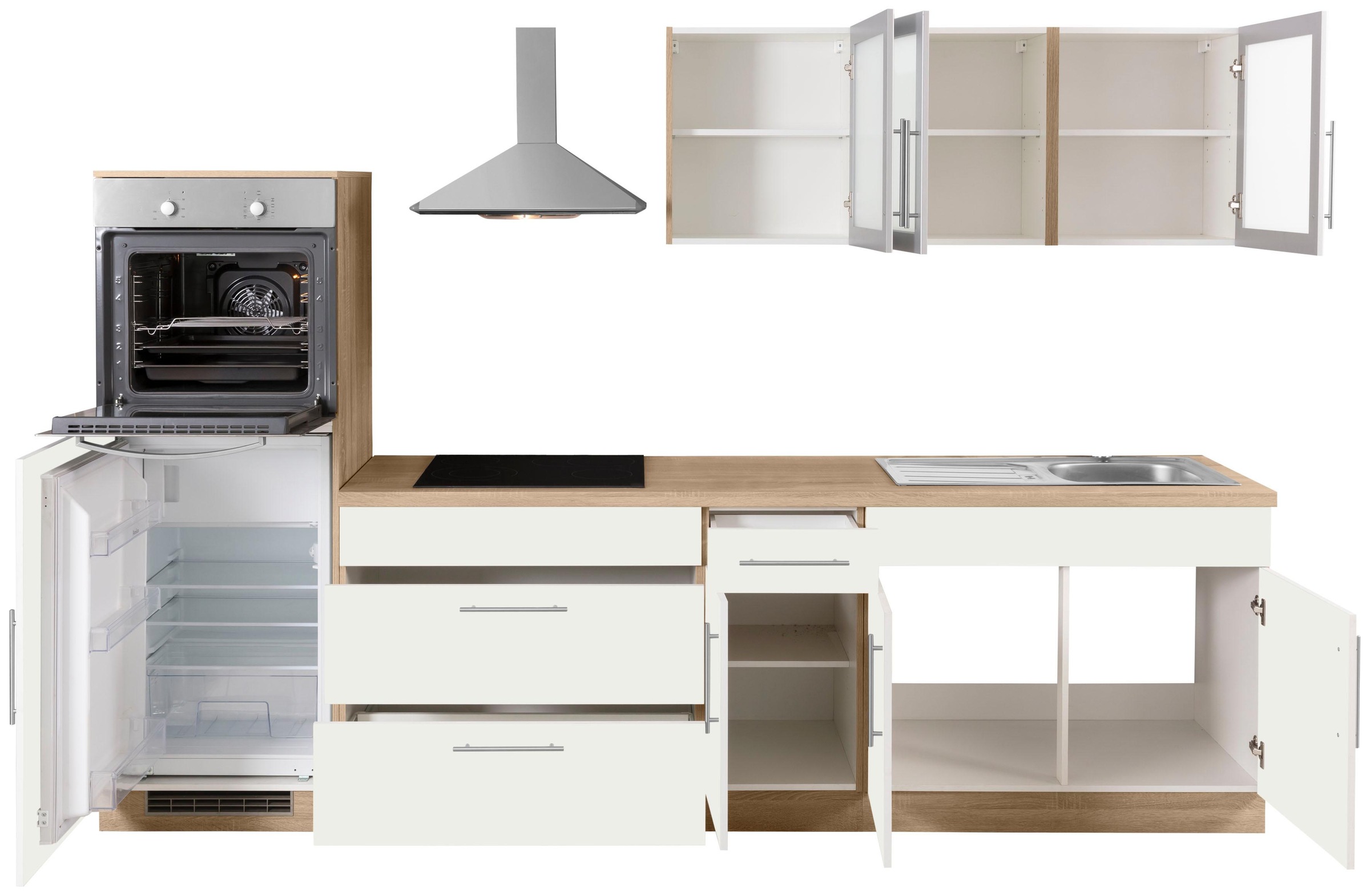 wiho Küchen Küchenzeile »Aachen«, auf Breite Rechnung E-Geräten, kaufen cm mit 290