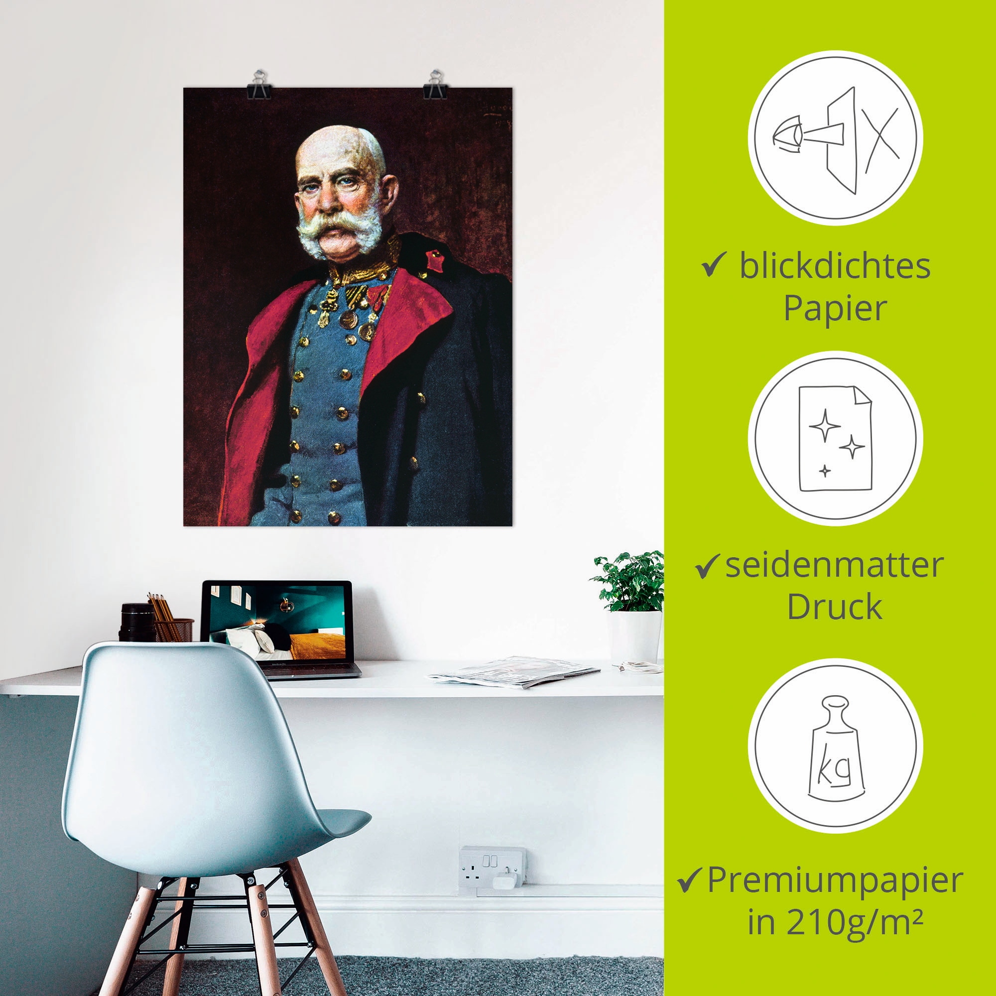 Artland Wandbild »Kaiser Franz Joseph I., 1902«, Menschen, (1 St.), als Leinwandbild, Poster in verschied. Größen