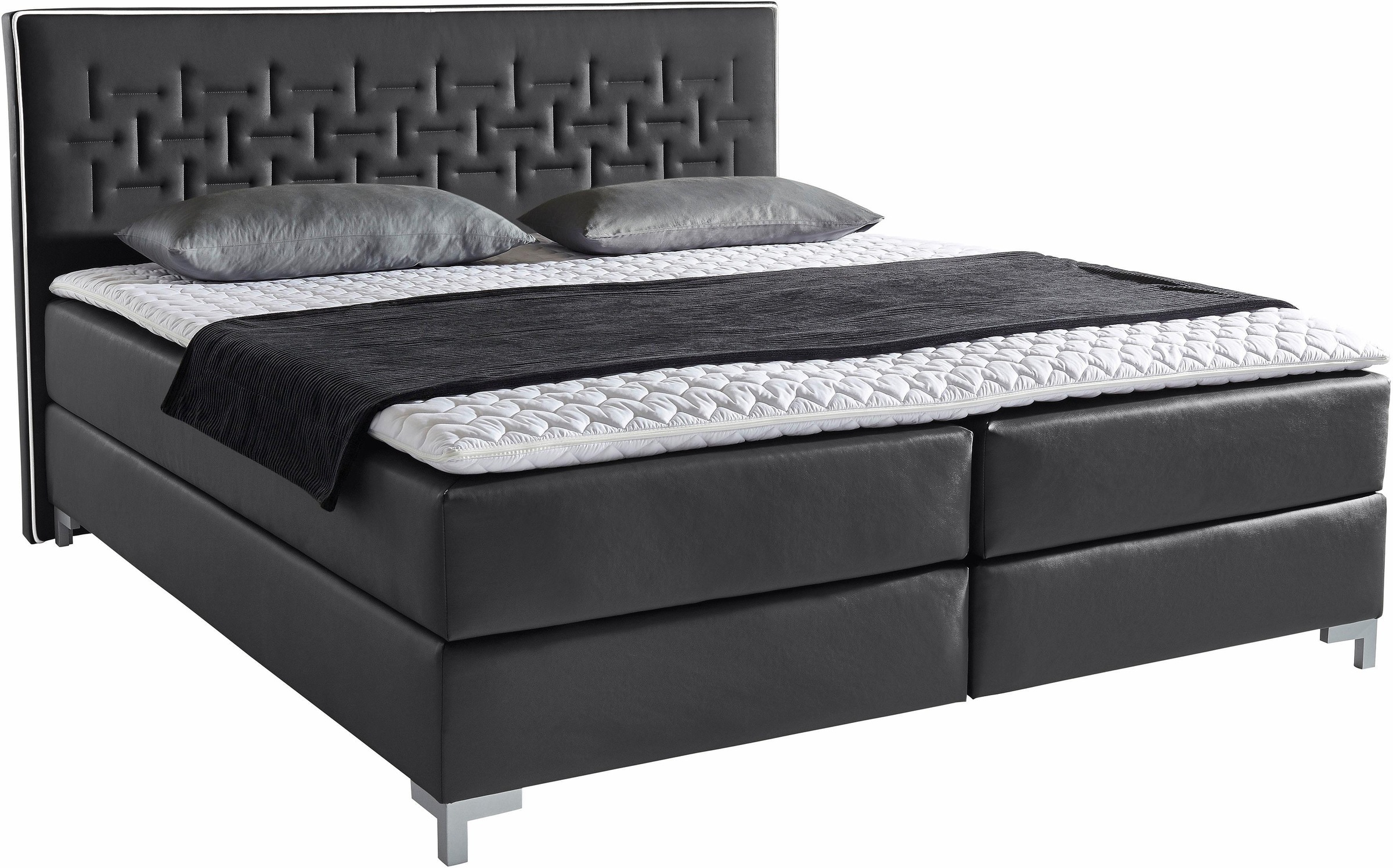 INOSIGN Boxspringbett »Coos«, mit besonderer Steppung im Kopfteil, 3 Matrat günstig online kaufen