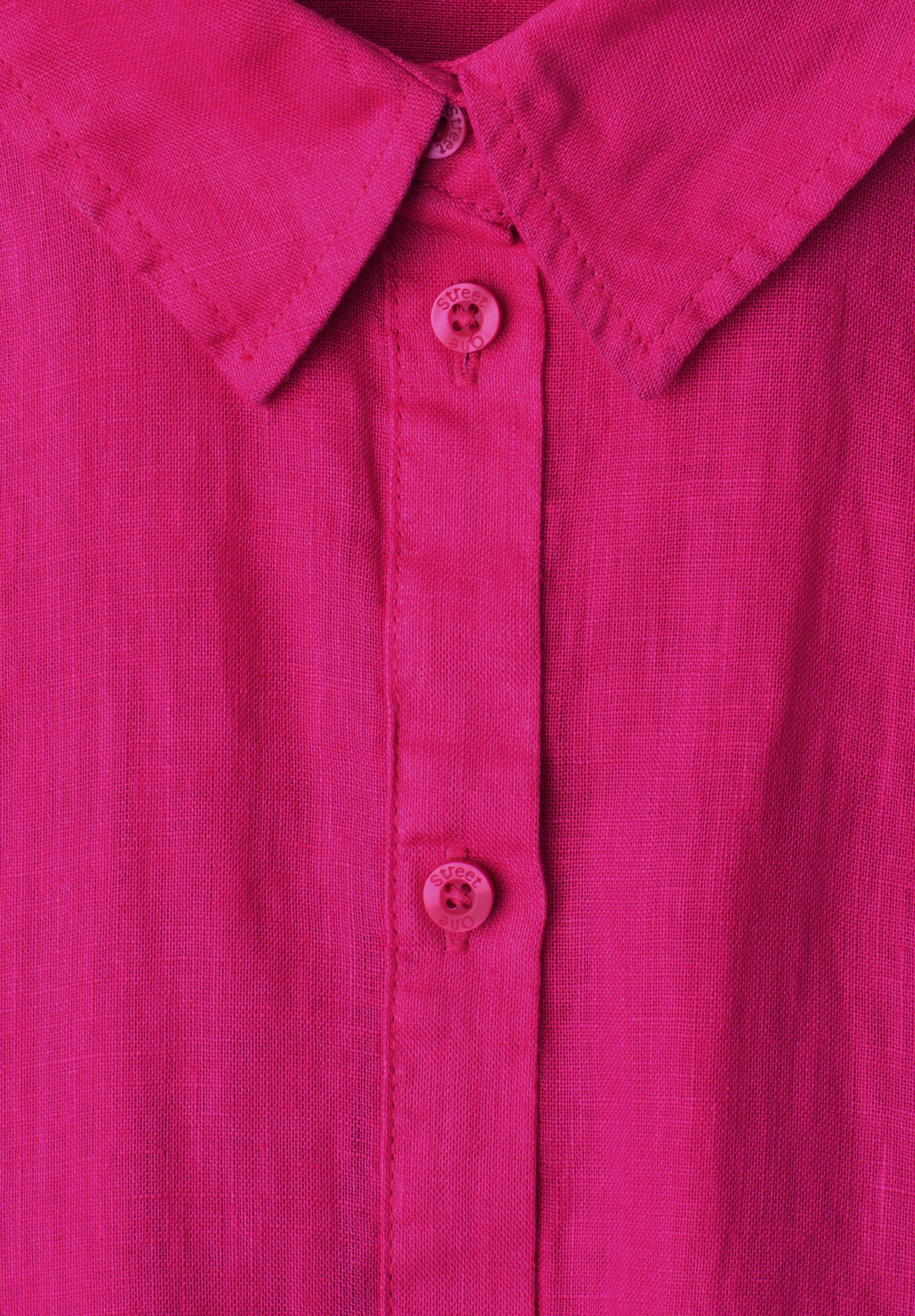 STREET ONE Kurzarmbluse Sommerbluse mit Dropped Shoulders und Turn-Up-Detail
