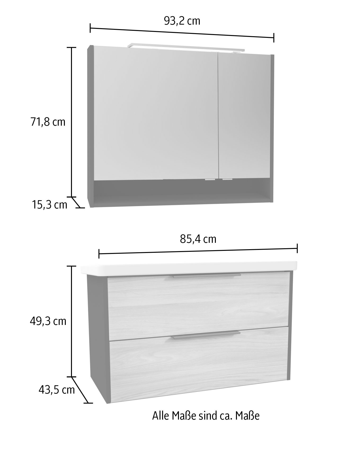 FACKELMANN Badmöbel-Set, (3 St.)