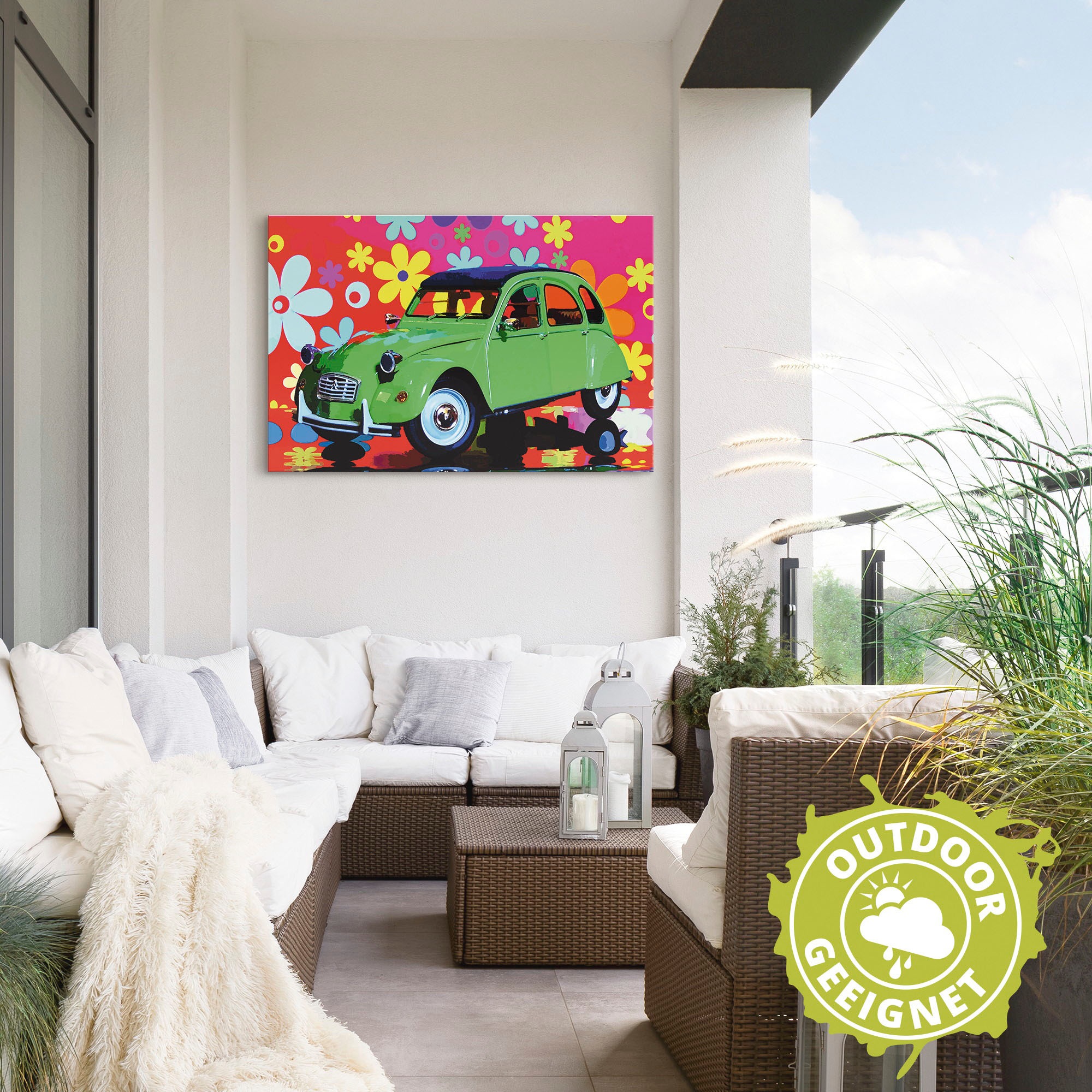 Artland Wandbild »CitroÃ«n 2CV grün«, Auto, (1 St.), als Alubild, Outdoorbild, Leinwandbild, Poster in verschied. Größen