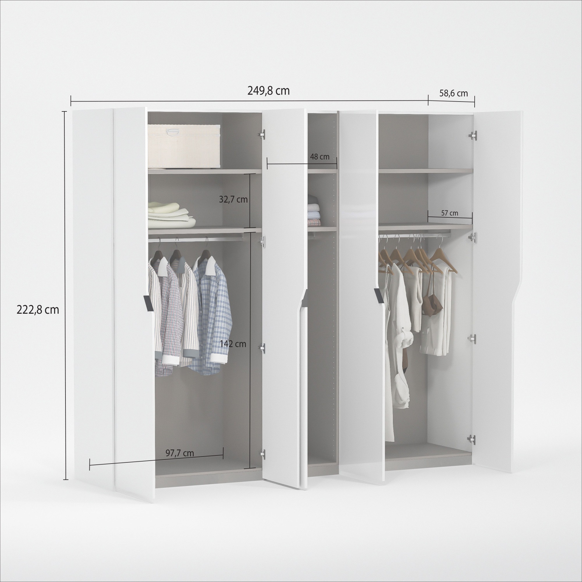 INOSIGN Kleiderschrank »AMETISTA, Drehtürenschrank, designgeformten Fronten«, Made in Italy, hochglanz lackiert, Basisausführung, Zubehör extra