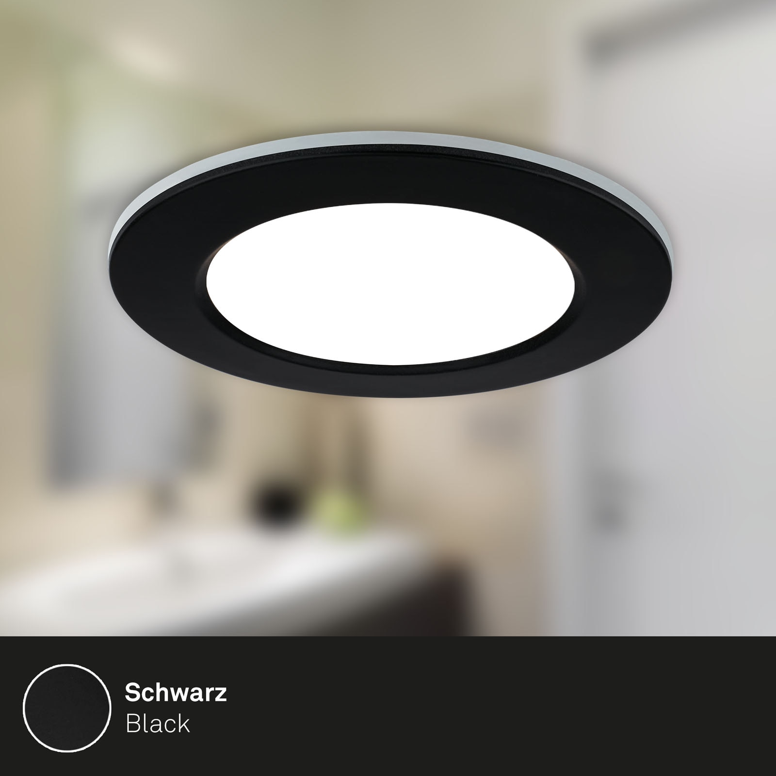 Briloner Leuchten LED Einbauleuchte »3er Set LED Einbauleuchten RGB-CCT, schwarz«, 3er Set LED Einbauleuchten Decke, RGB Einbaulampen CCT, LED Bad