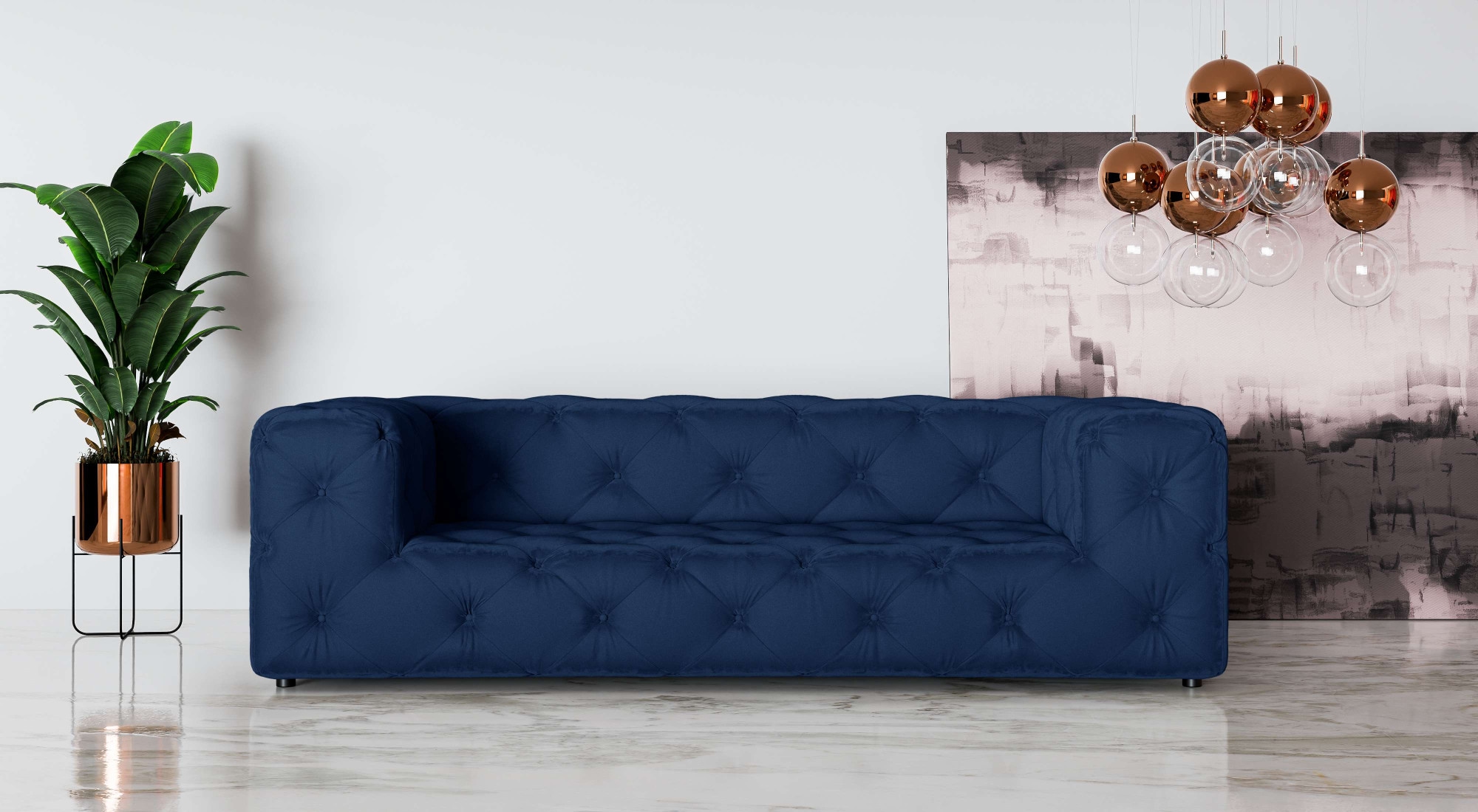 Places of Style 3-Sitzer »FOLLINA«, 3-Sitzer Sofa mit klassischer Chesterfield-Knopfheftung