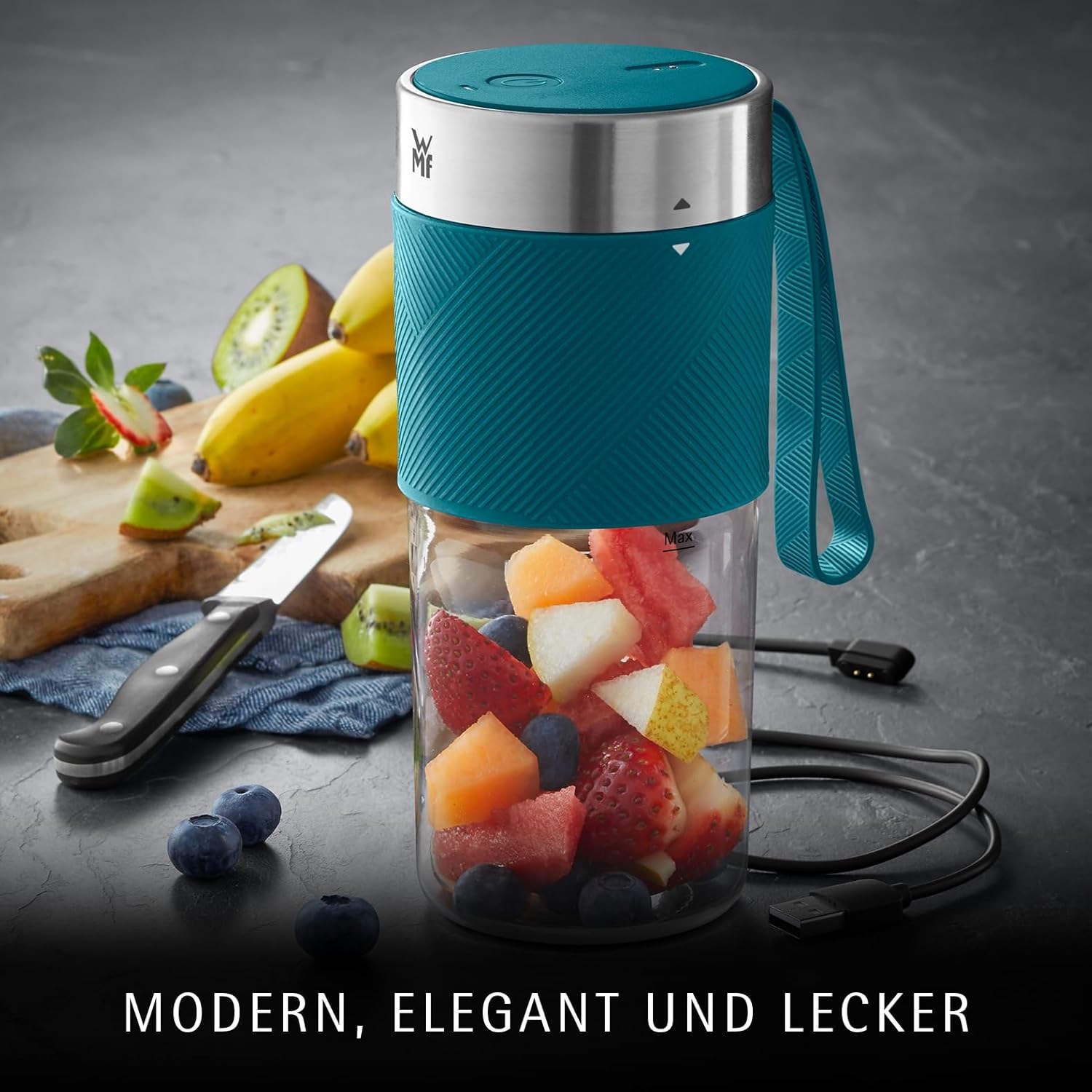 WMF Smoothie-Maker »KÜCHENminis Mix on the Go« 50 W tragbar, wiederaufladbar, 300 ml, 50 W, langlebiger Akku, 20.000 U/min