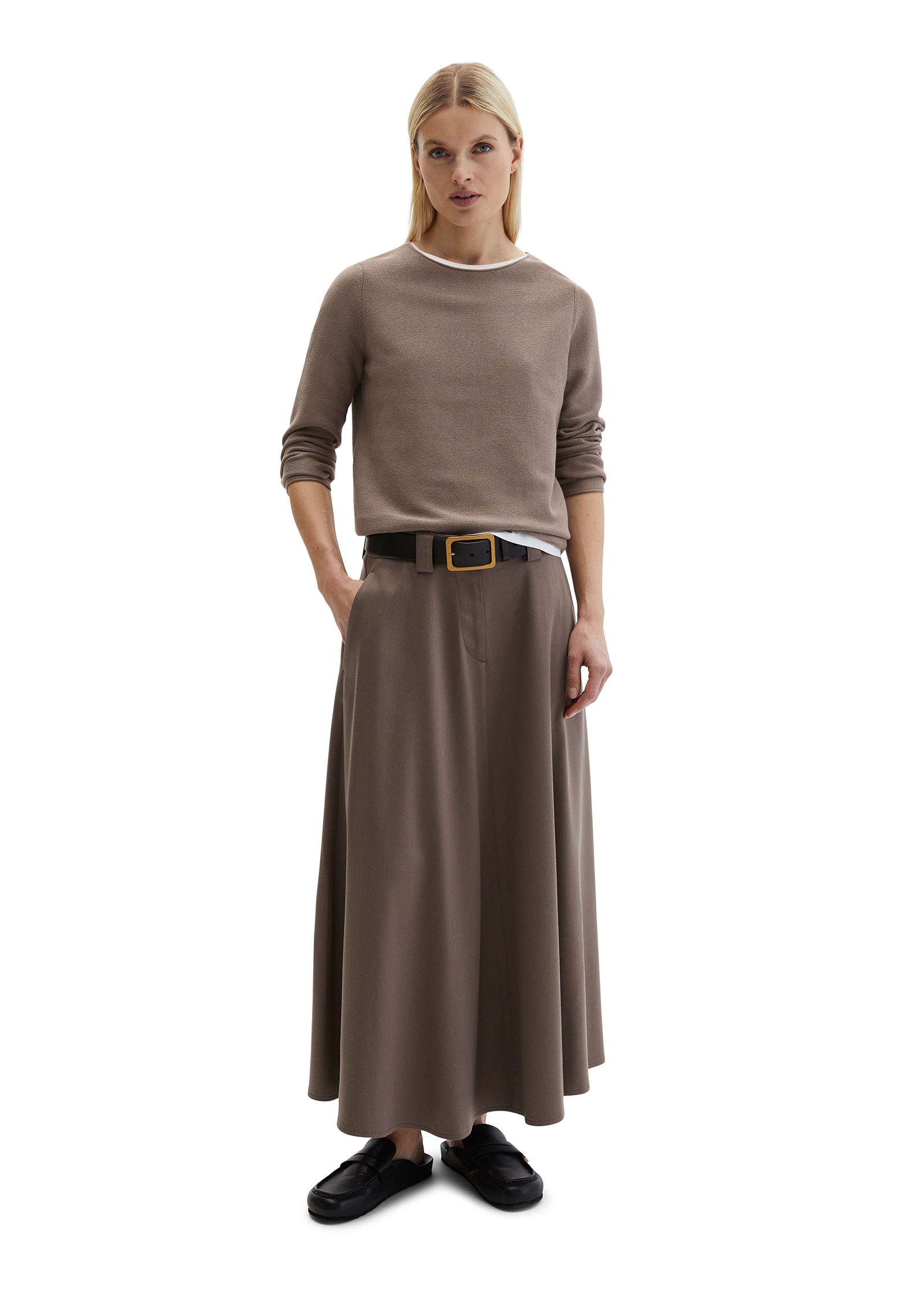 Marc O'Polo Strickpullover slim fit aus softem Organic Cotton, mit Rollkanten