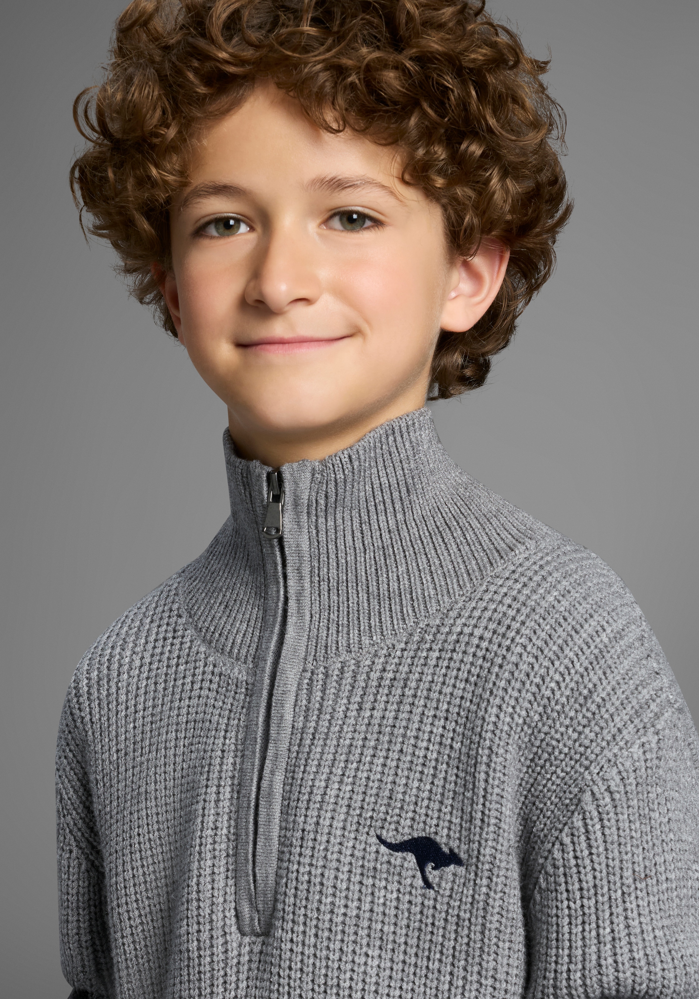KangaROOS Strickpullover »Troyer, Pullover mit Zipper«, Troyer, warmer Pullover