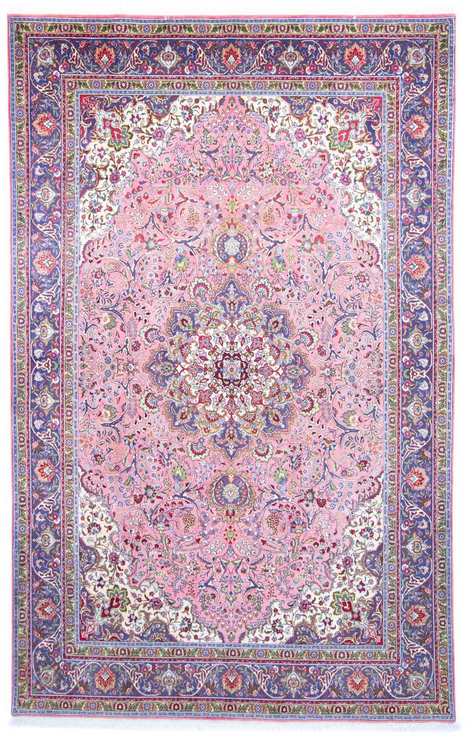 morgenland Wollteppich »Täbriz 40 Raj Medaillon Rosa 313 x 200 cm«, rechtec günstig online kaufen