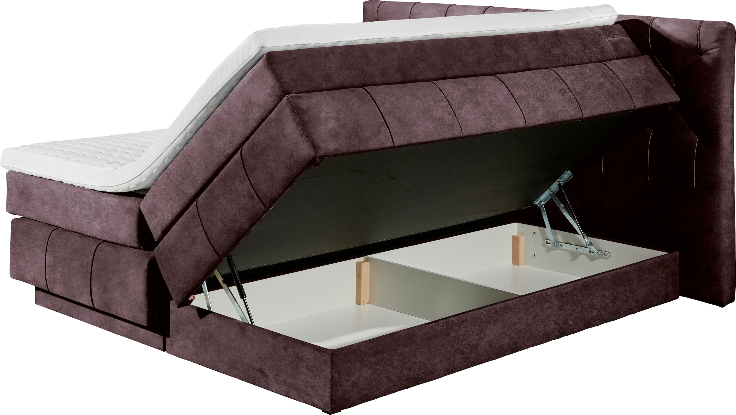 4. Bild von ED EXCITING DESIGN Boxspringbett »Florenz«, inkl. zwei schwebenden Bettkästen, wahlweise mit LED-Leiste