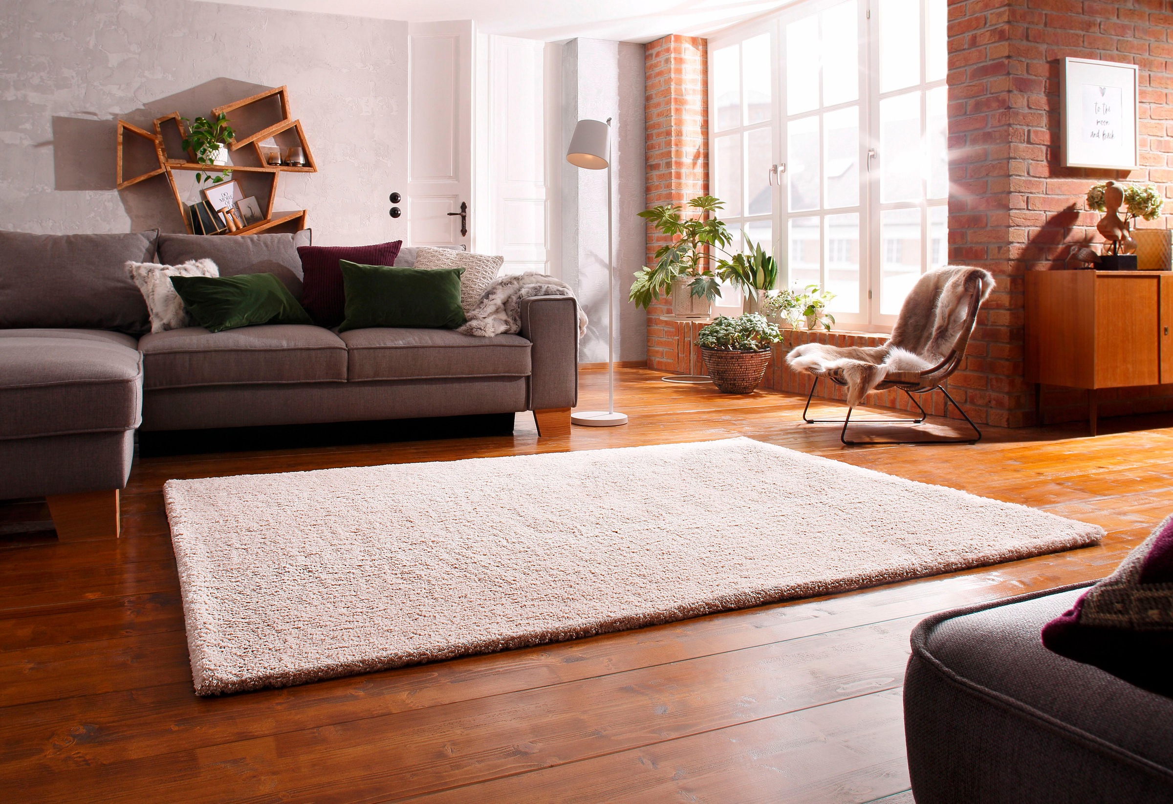 my home Hochflor-Teppich »Microfaser Teppich Magong, besonders weich, sehr feiner Flor«, rechteckig, 25 mm Höhe, uni, Wohnzimmer, Schlafzimmer, Kinderzimmer, auch rund und als Läufer