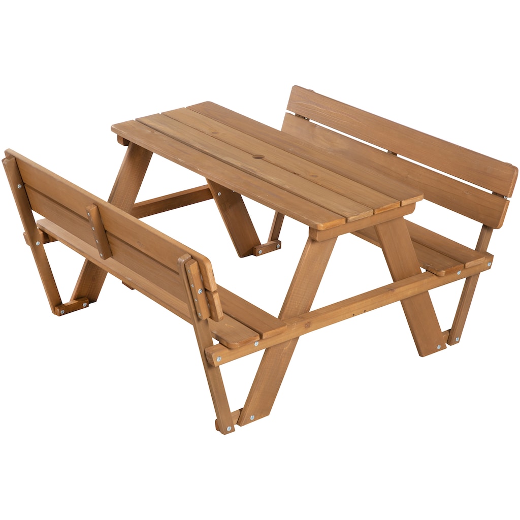 roba® Kindersitzgruppe »Picknick for 4 Outdoor Deluxe, Teakholz«, mit Lehne