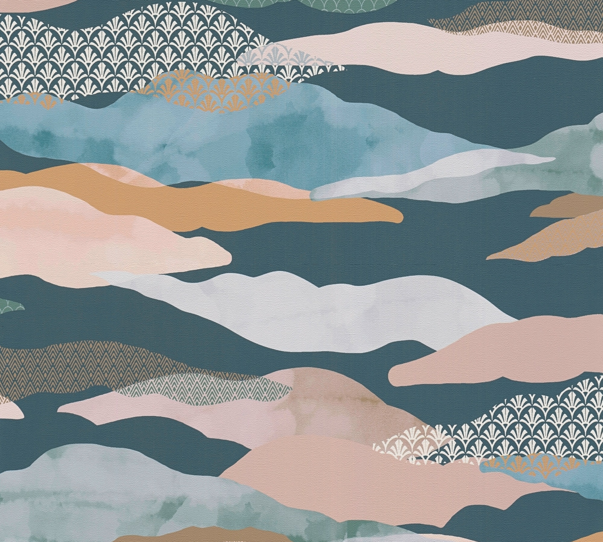 A.S. Création Vliestapete »PintWalls II Grafik-Tapete Mustertapete Wellen Wolken«, matt, Vliestapete Abstrakt für Schlafzimmer Küche Wohnzimmer Grafik Design